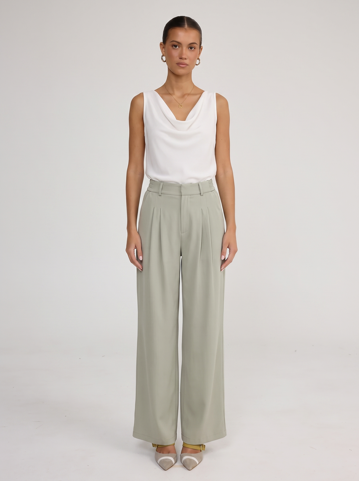 Classic Wide-Leg Pant - Light Sage