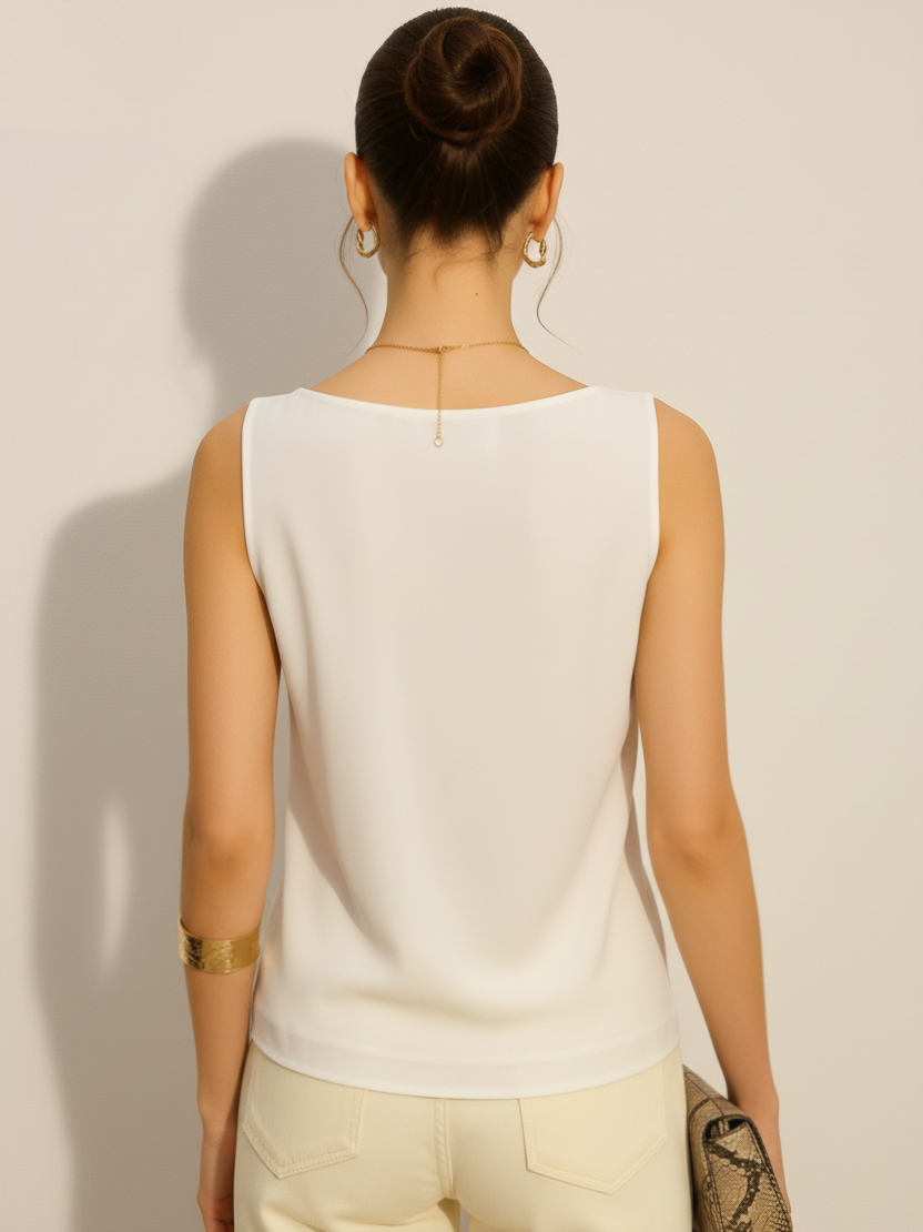 Cowl Neck Top - White