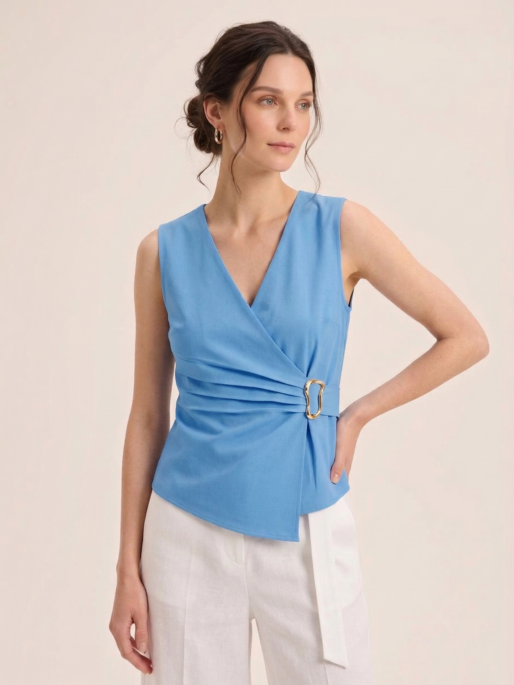 The Wrap Top - Sky Blue