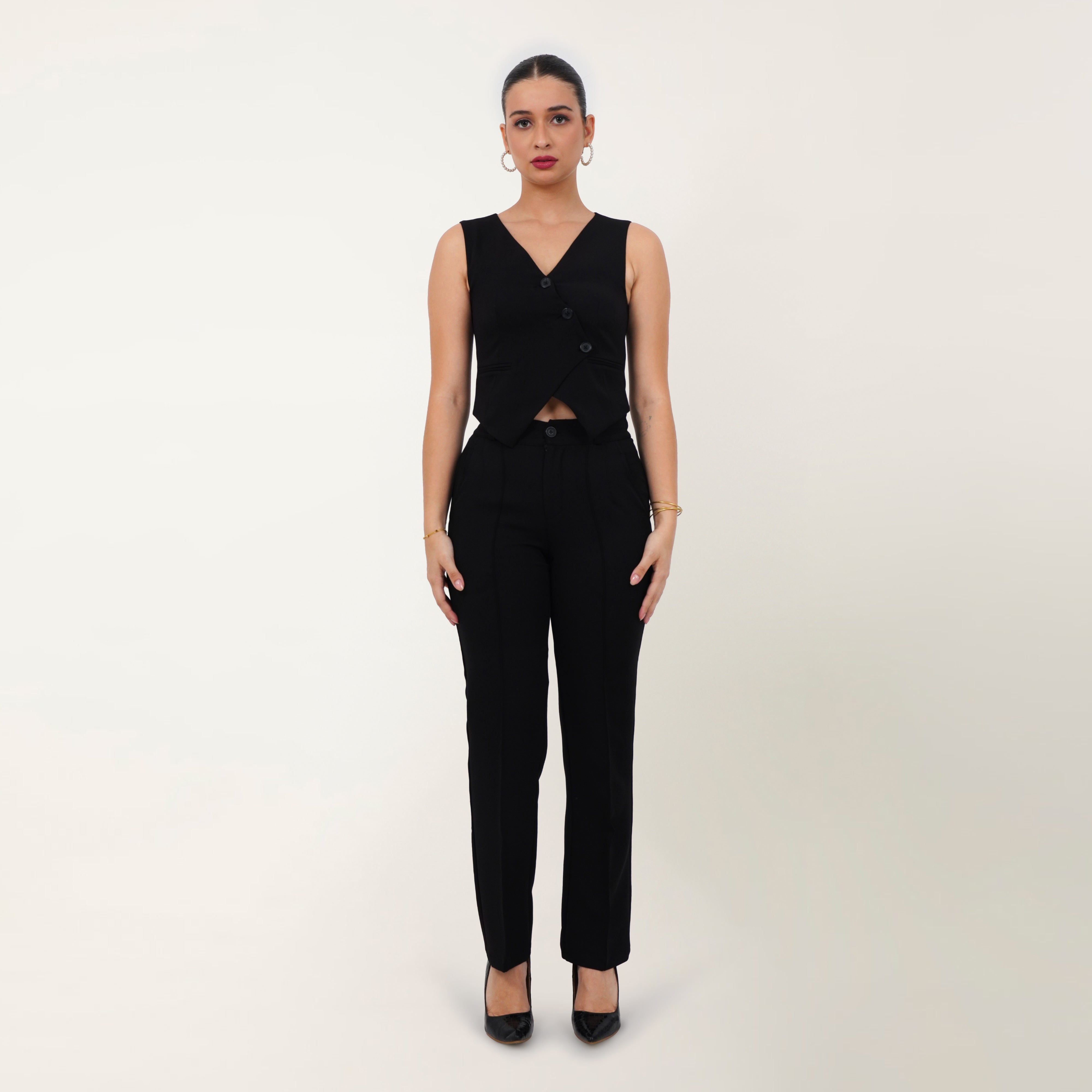 The Waistcoat-Pant Co-ord - Black