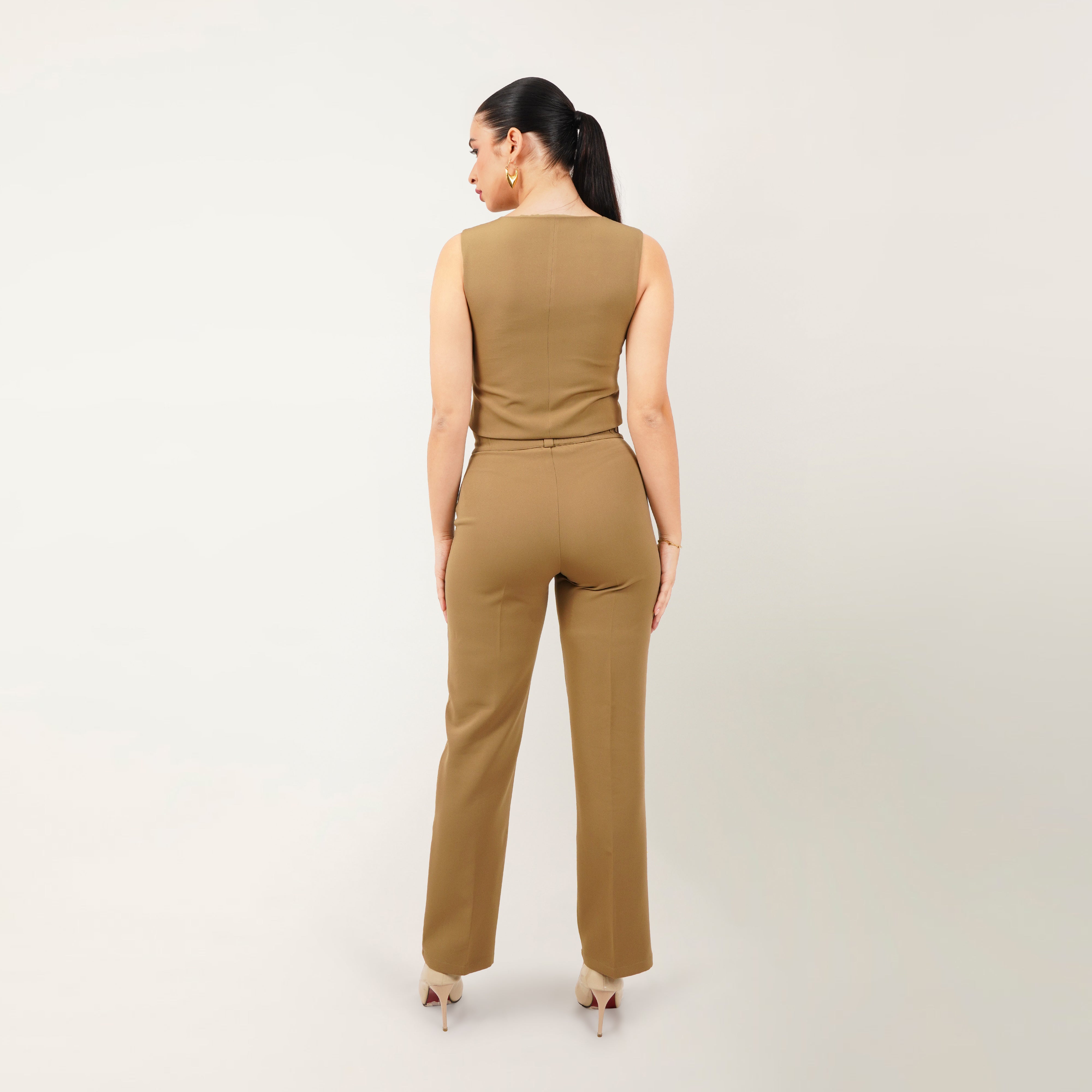The Waistcoat-Pant Co-ord - Tan