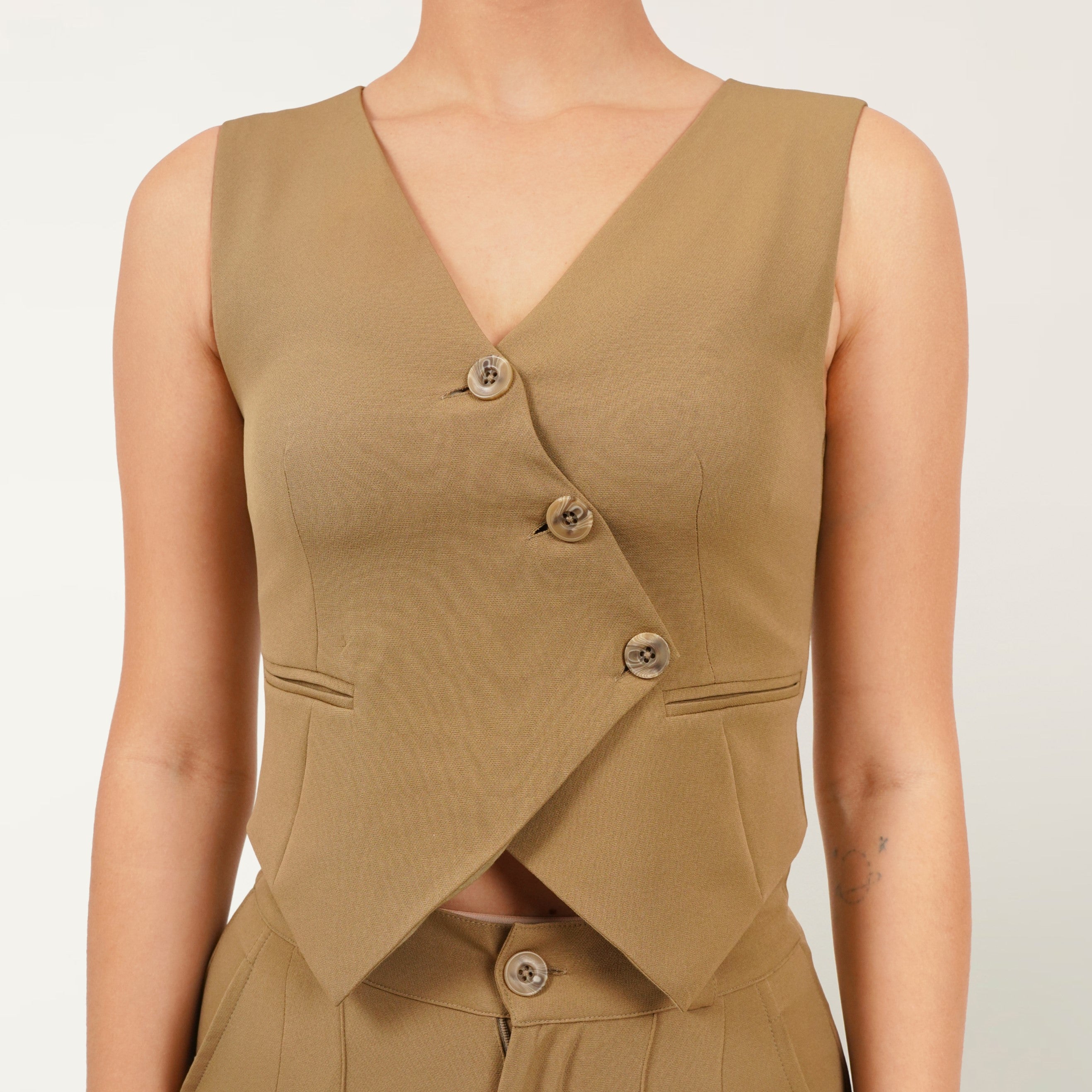 The Waistcoat-Pant Co-ord - Tan