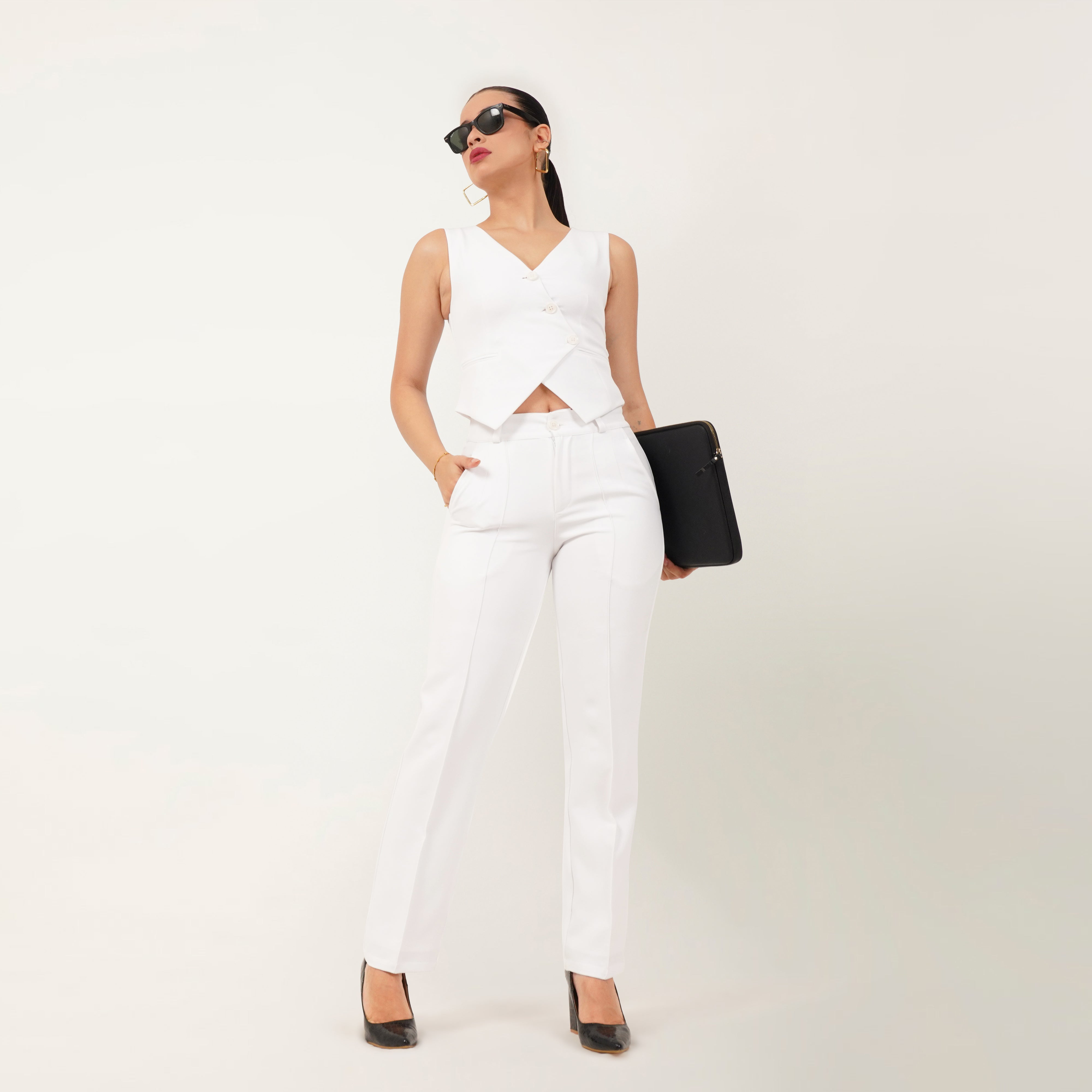The Waistcoat-Pant Co-ord - White
