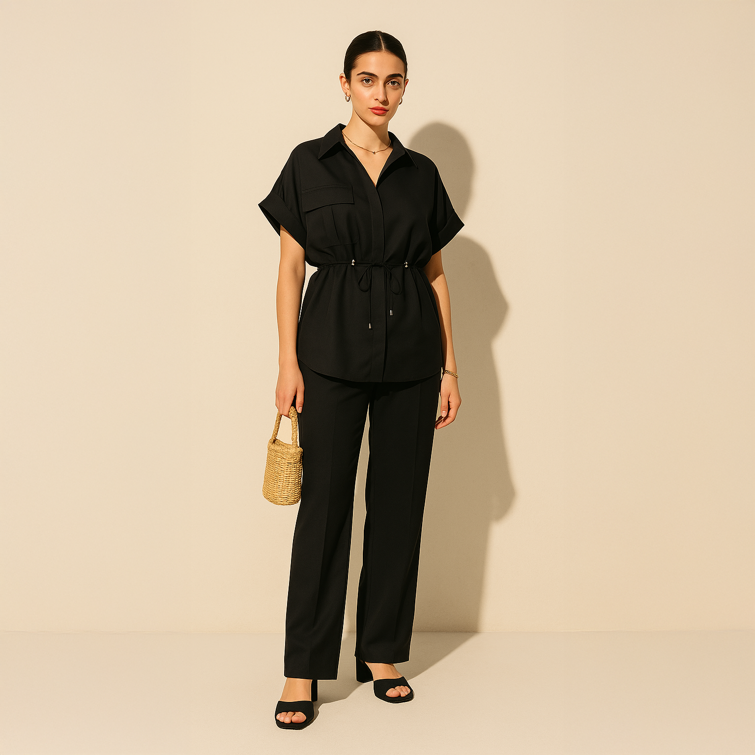Black Shirt-Pant Co-Ord