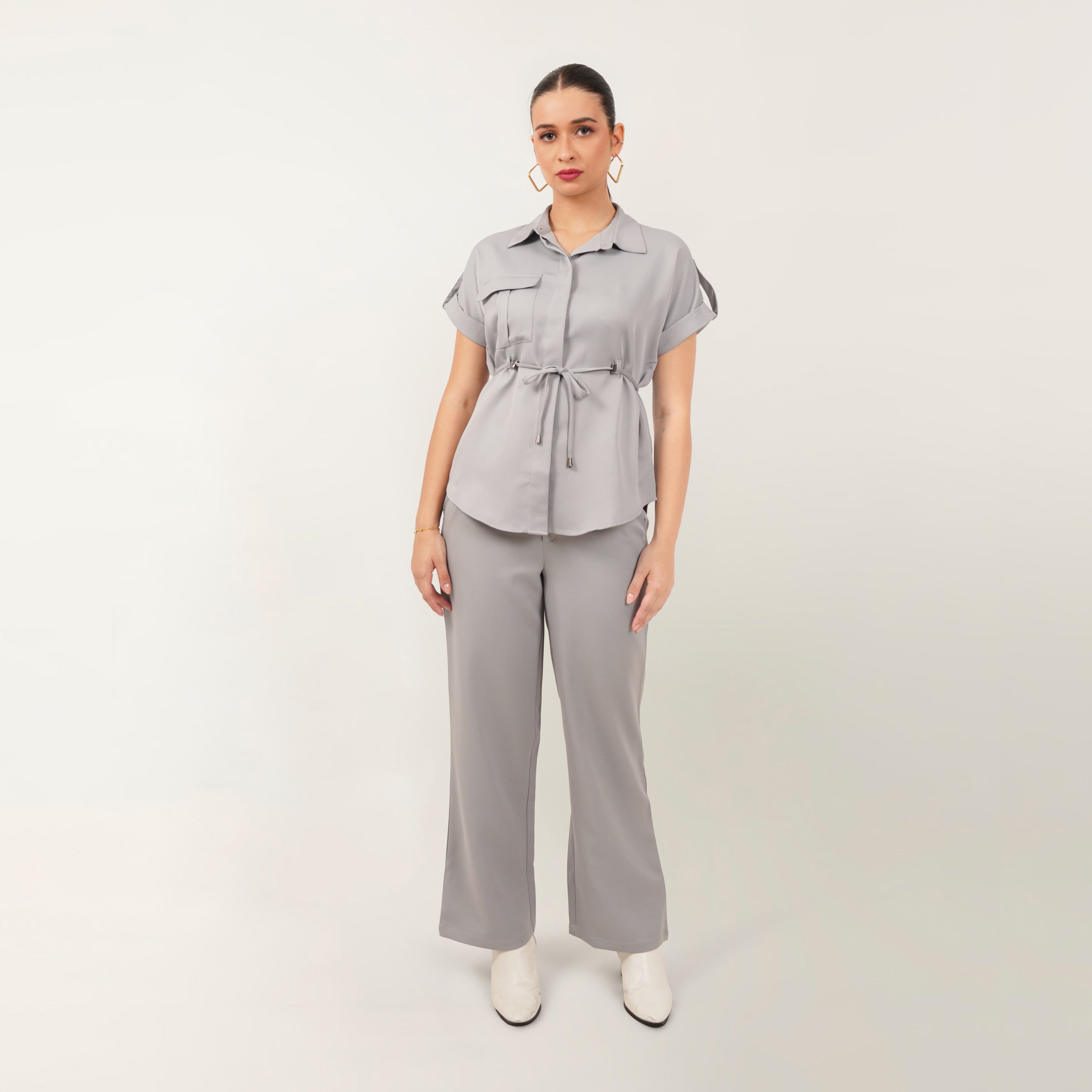 Grey Shirt-Pant Co-Ord