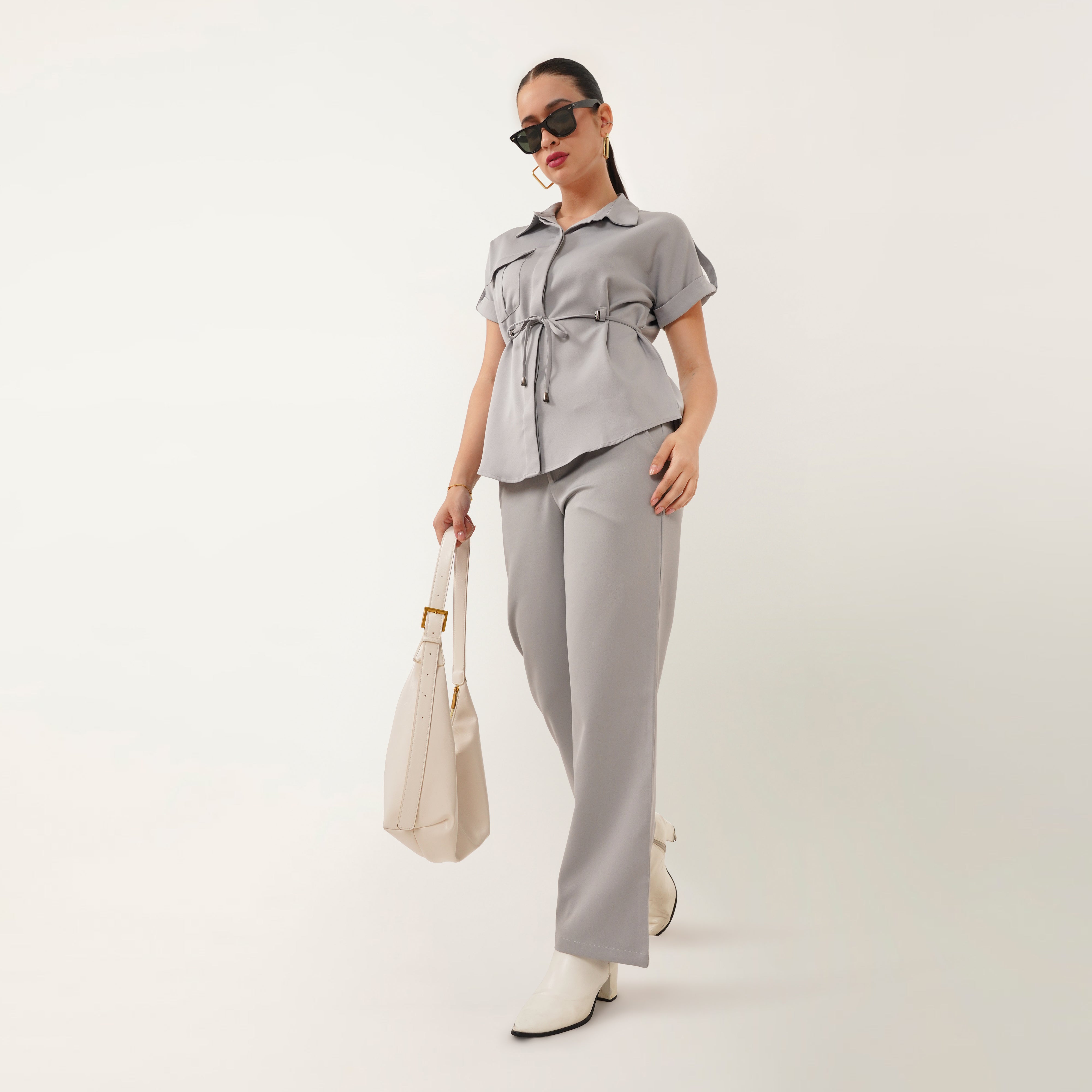 Grey Shirt-Pant Co-Ord