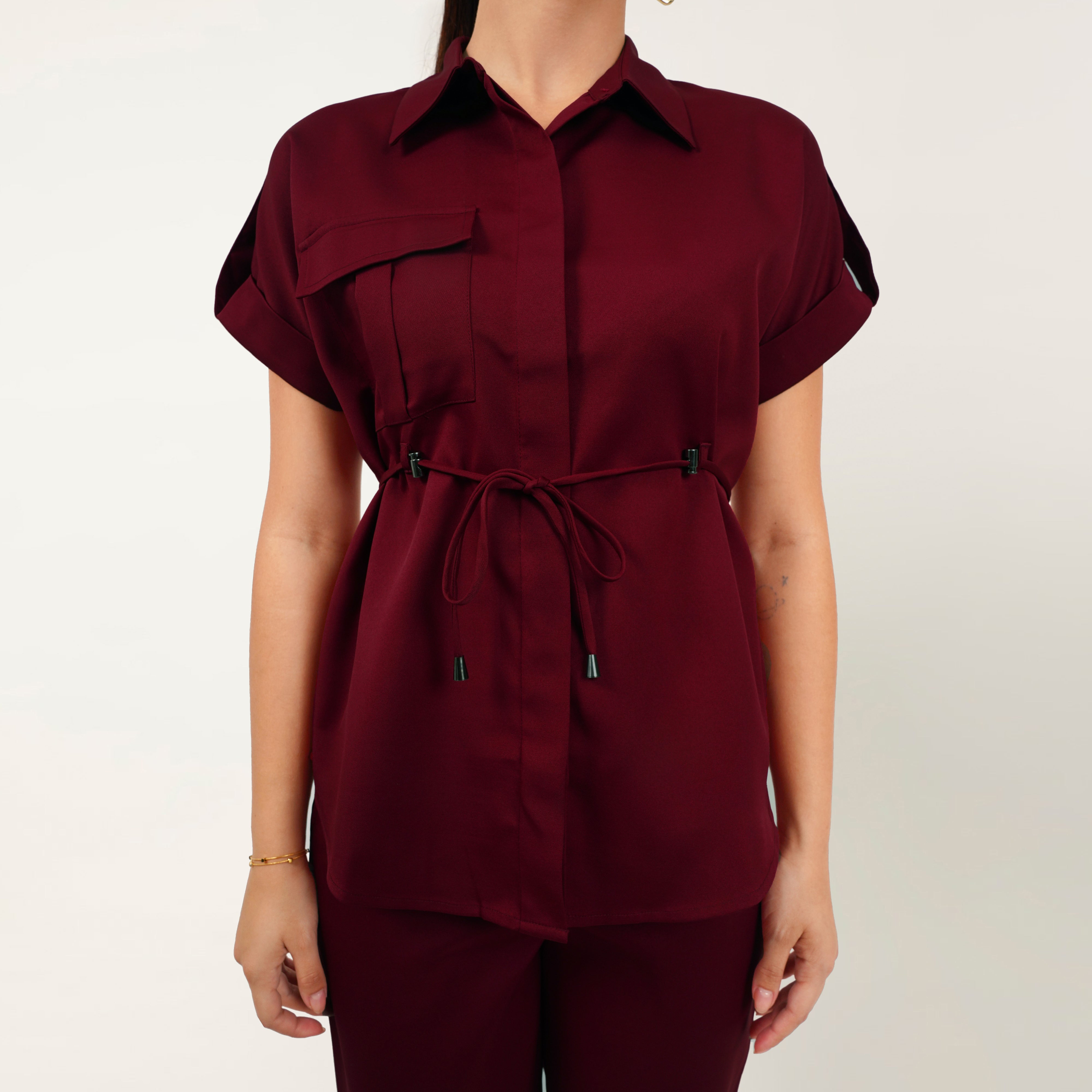 Maroon Shirt-Pant Co-Ord