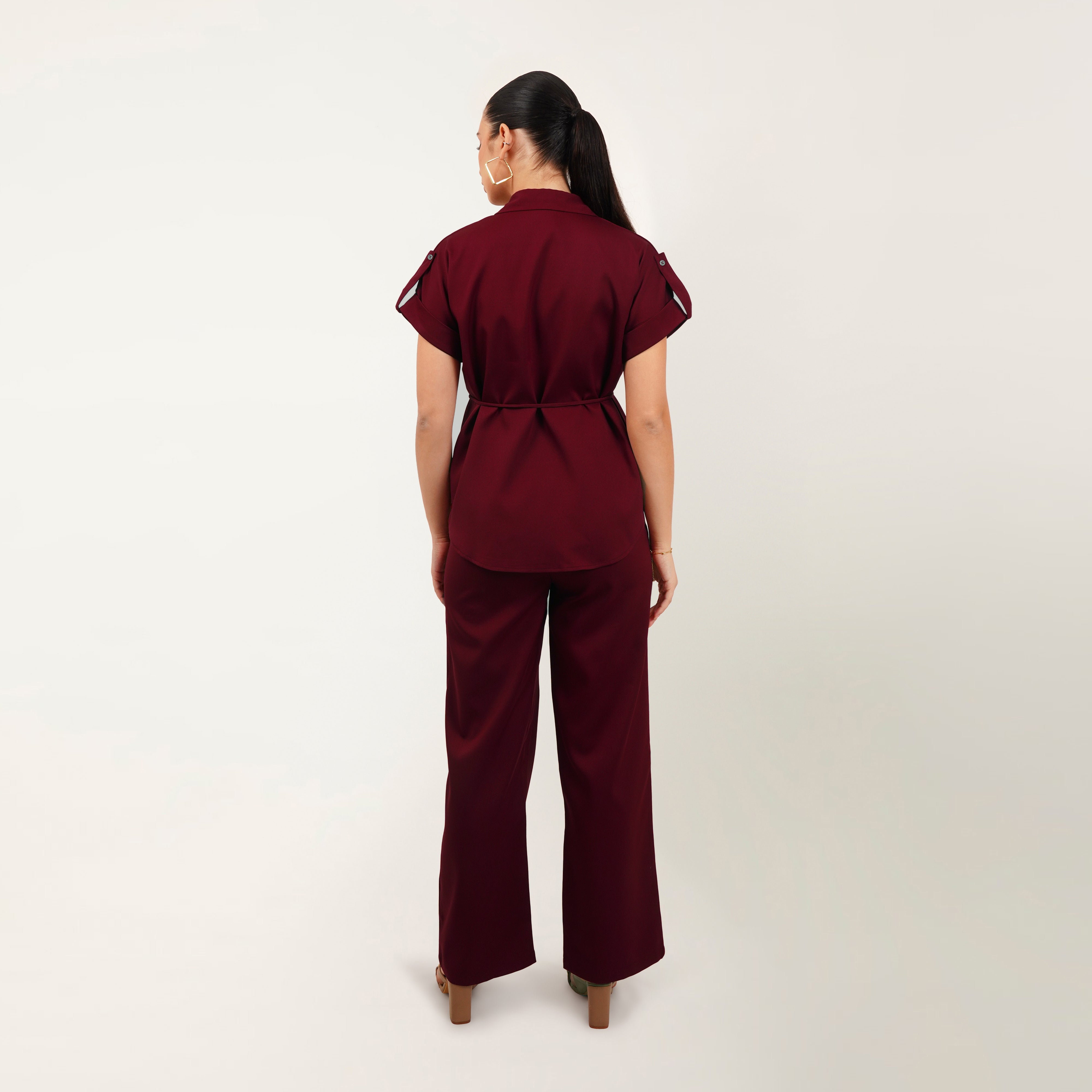 Maroon Shirt-Pant Co-Ord