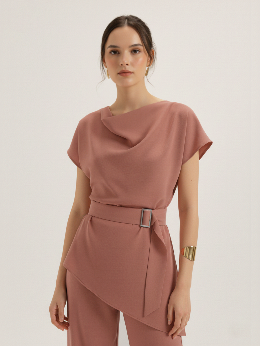The Cowl Co-Ord - Coral