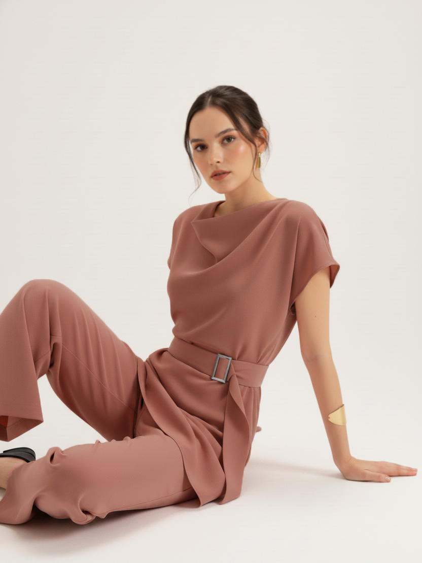 The Cowl Co-Ord - Coral