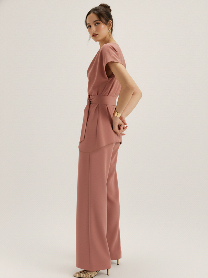 The Cowl Co-Ord - Coral