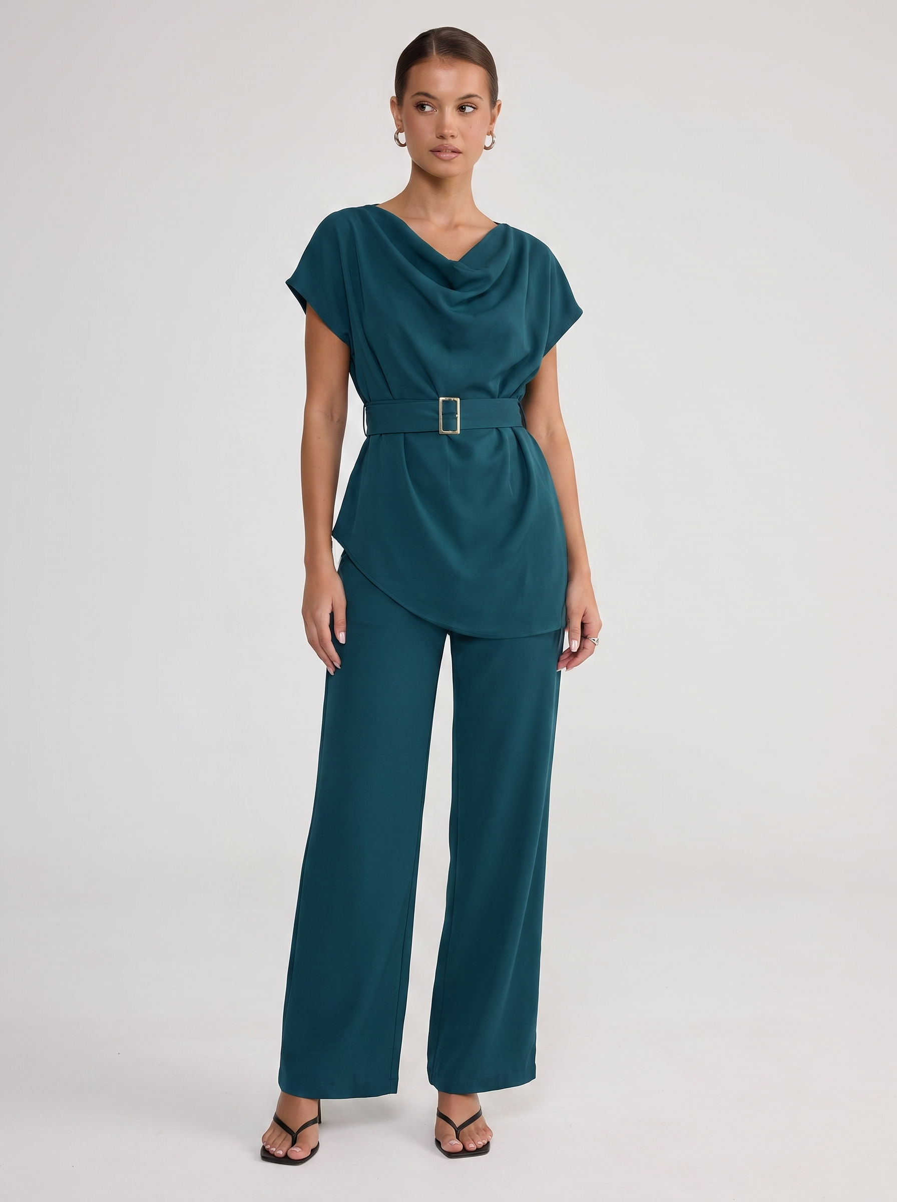 The Cowl Co-Ord - Dark Teal