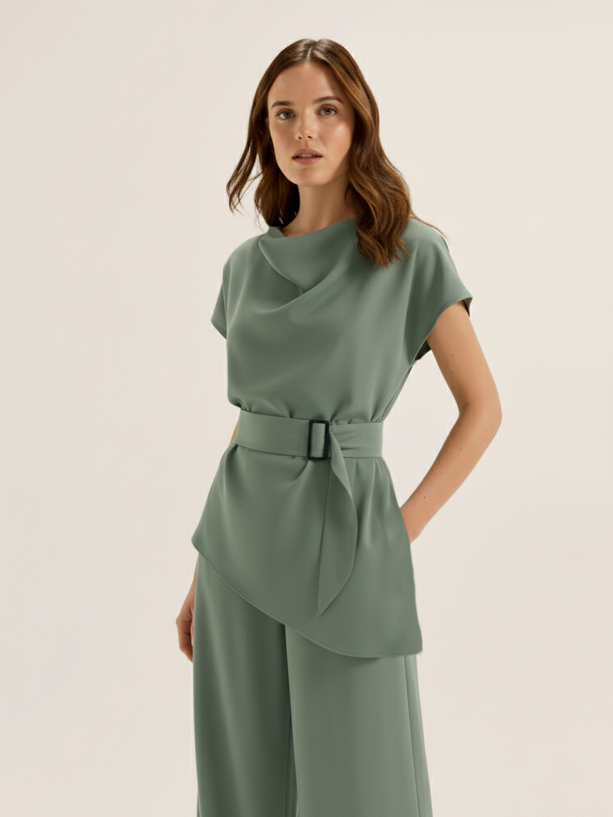 The Cowl Co-Ord - Sea Green