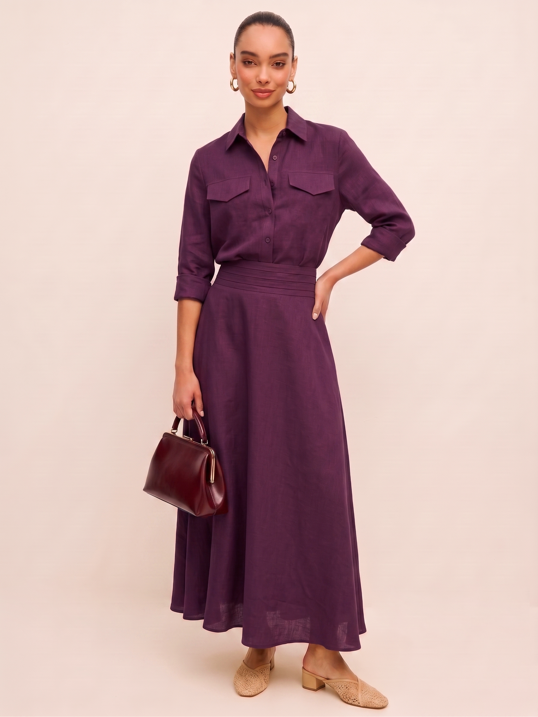 The Skirt Co-ord - Plum