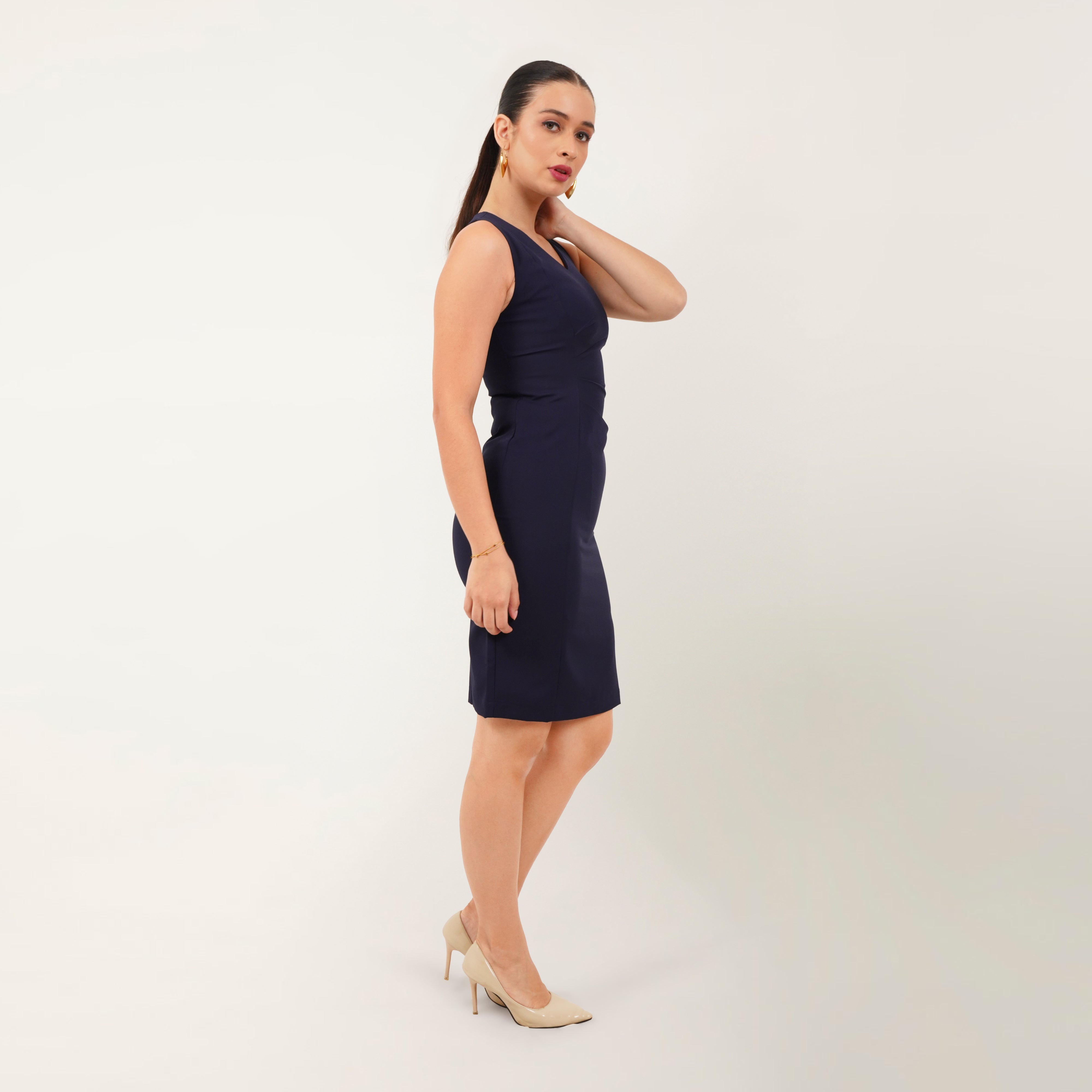 Navy Formal Midi Dress