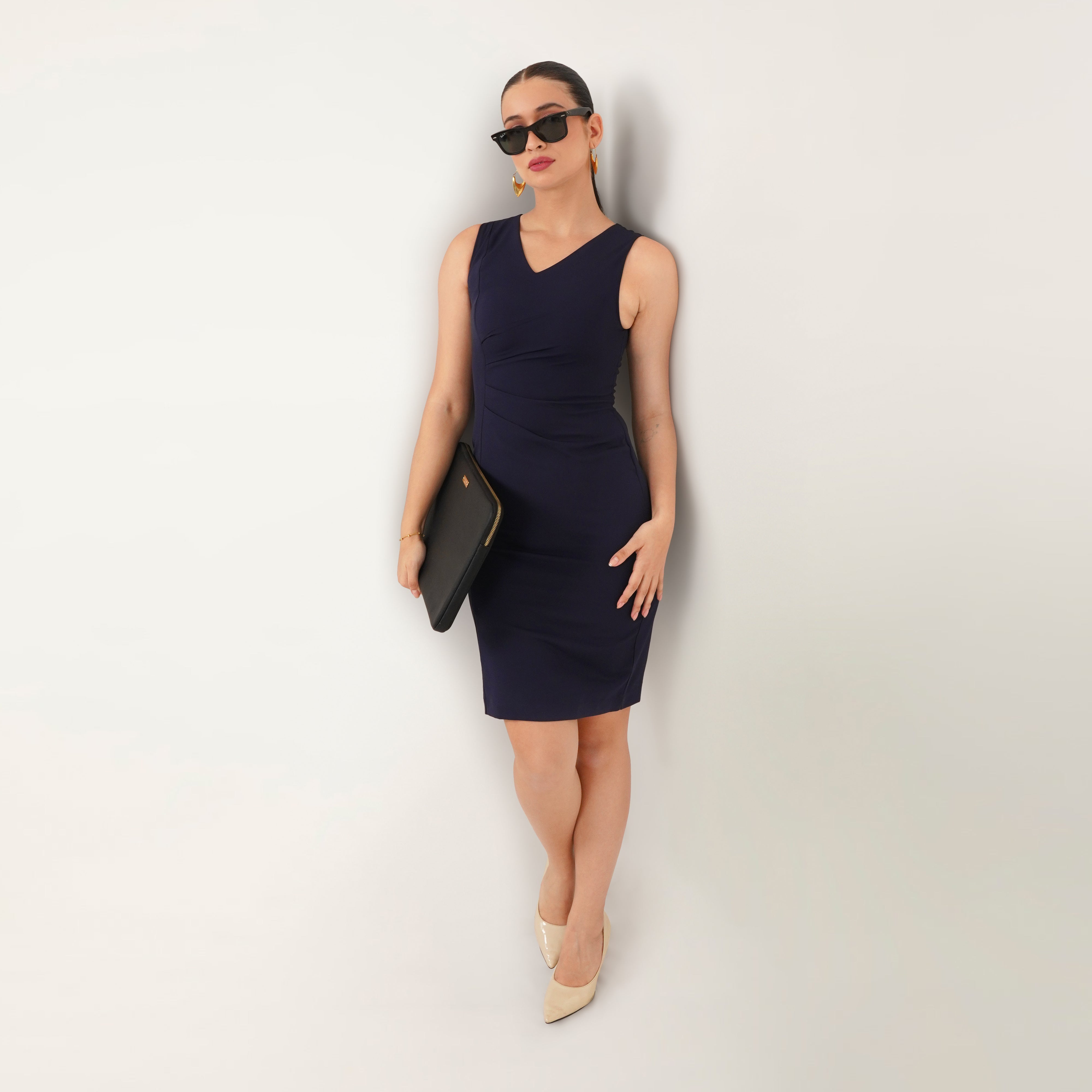 Navy Formal Midi Dress