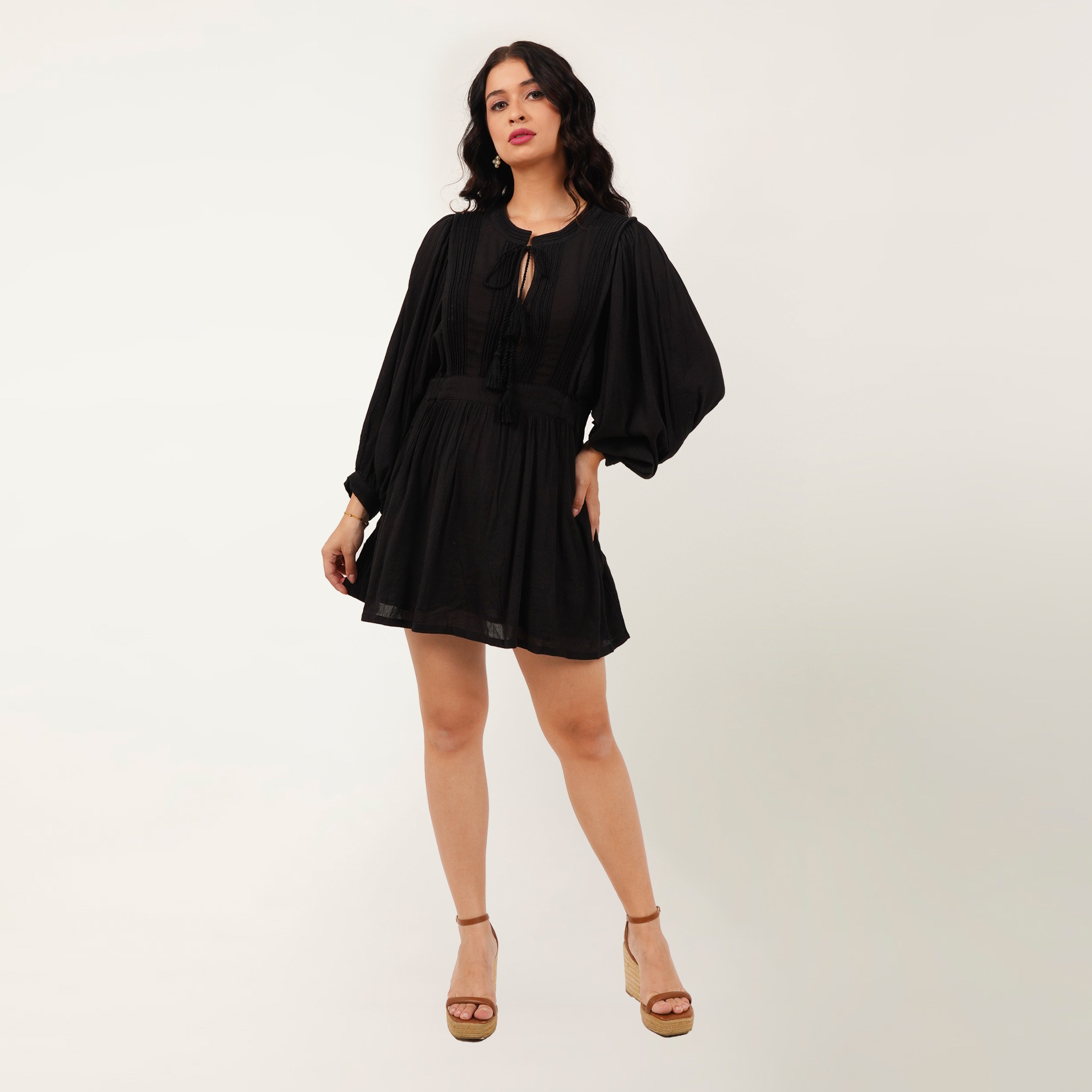 Little Black Dress With Front Ties