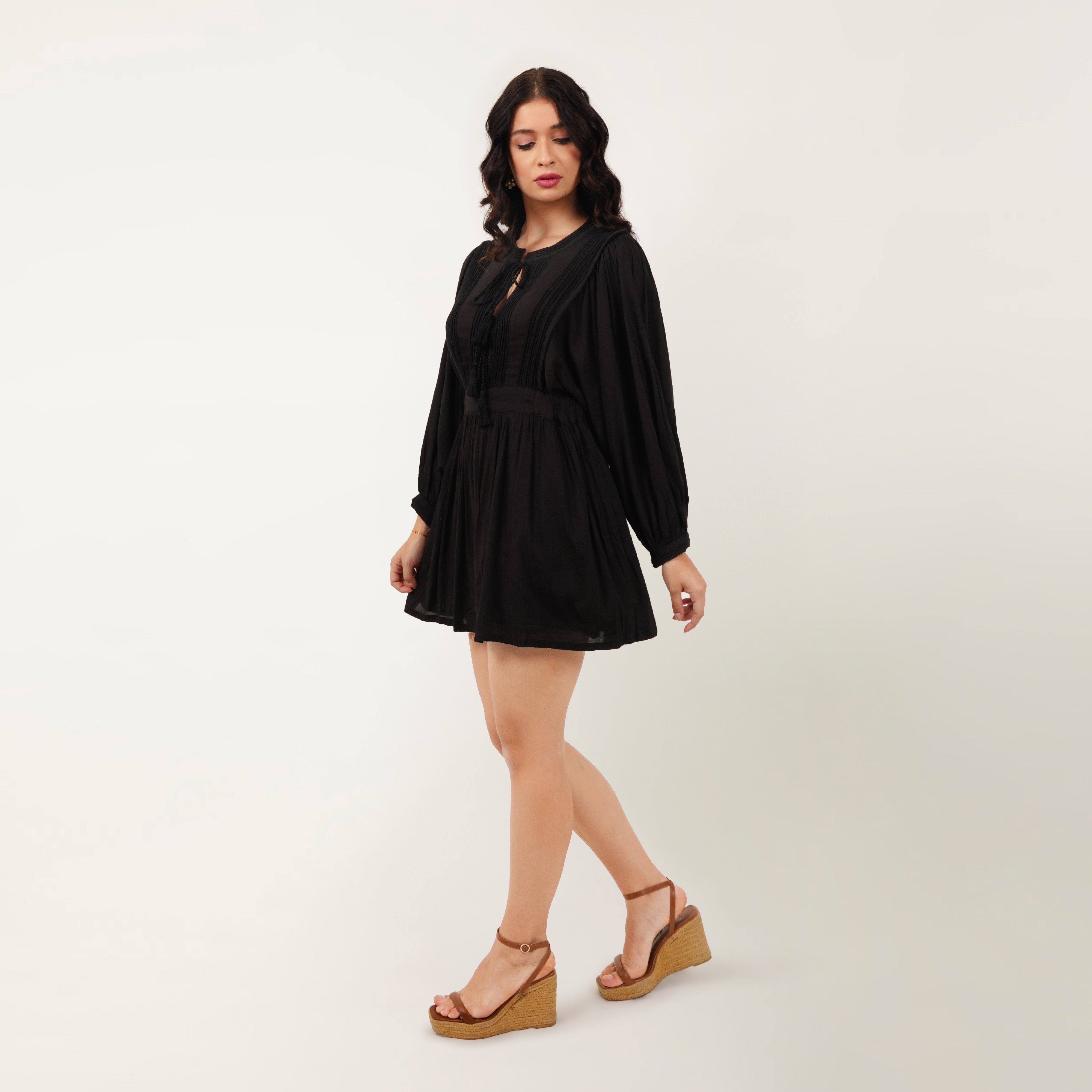 Little Black Dress With Front Ties