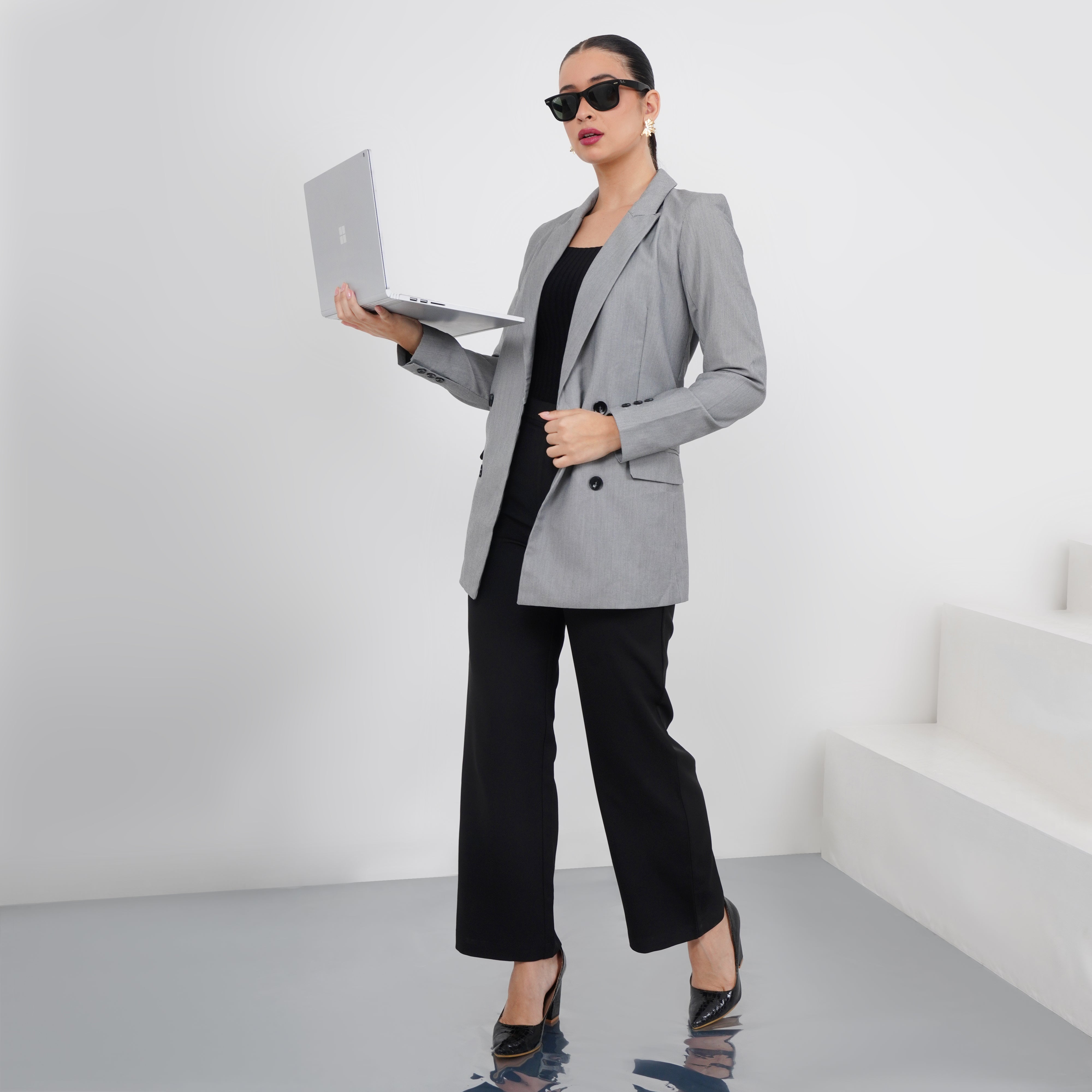 Long Double Breasted Blazer