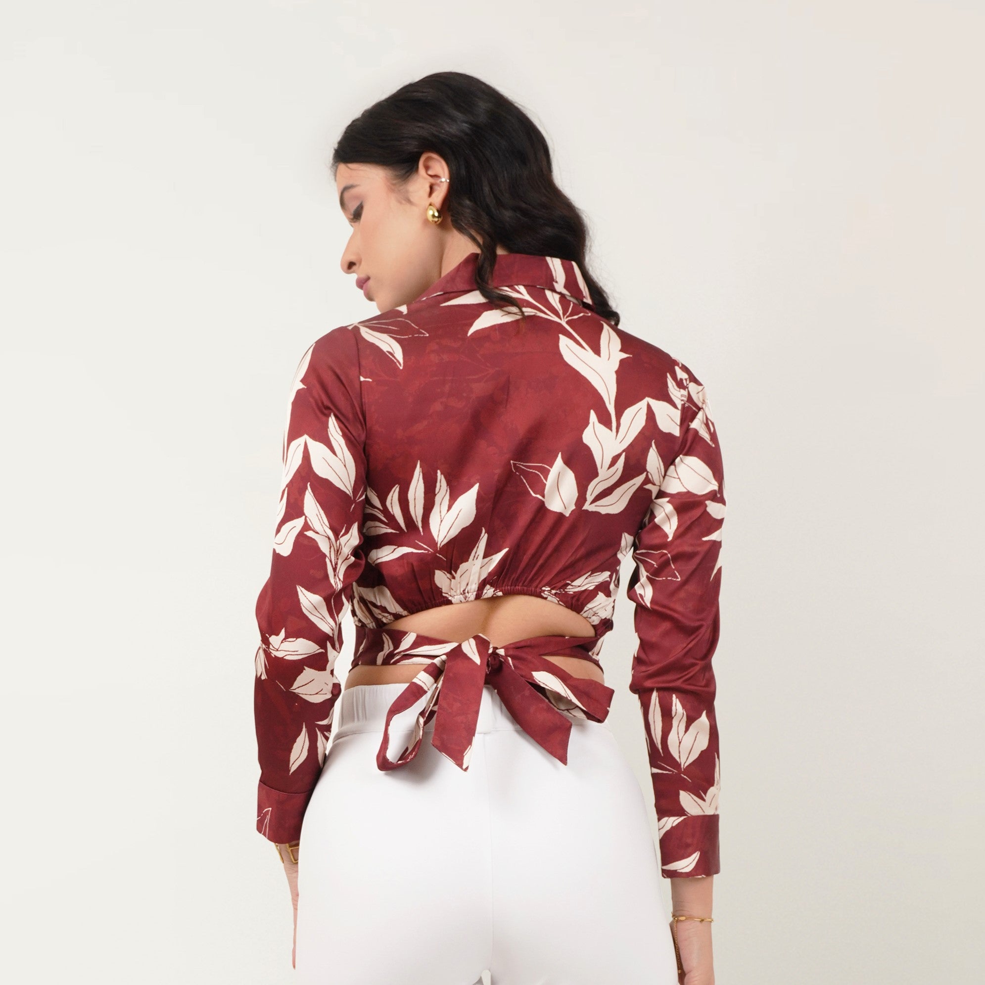 Printed Cropped Shirt