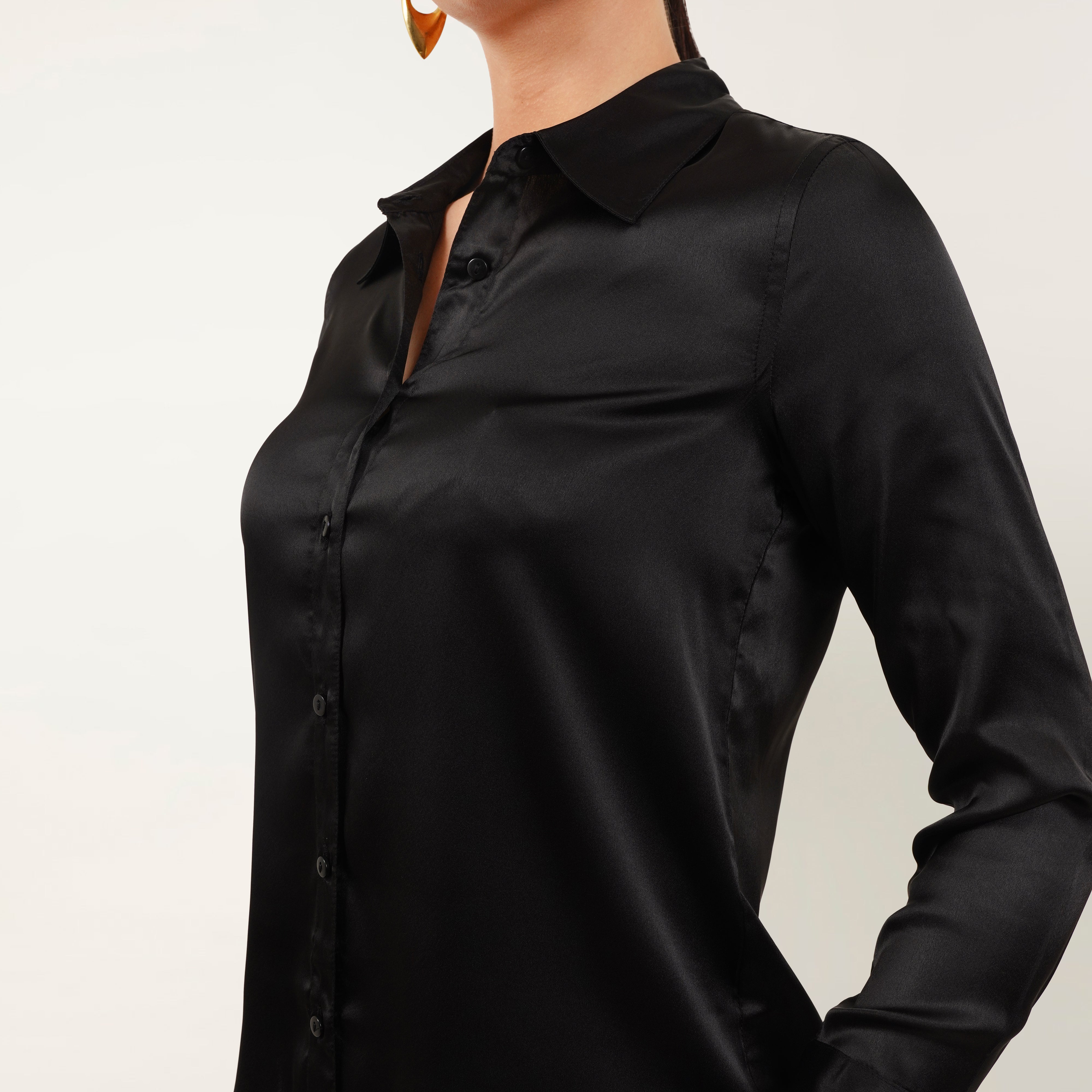 Black Satin Shirt