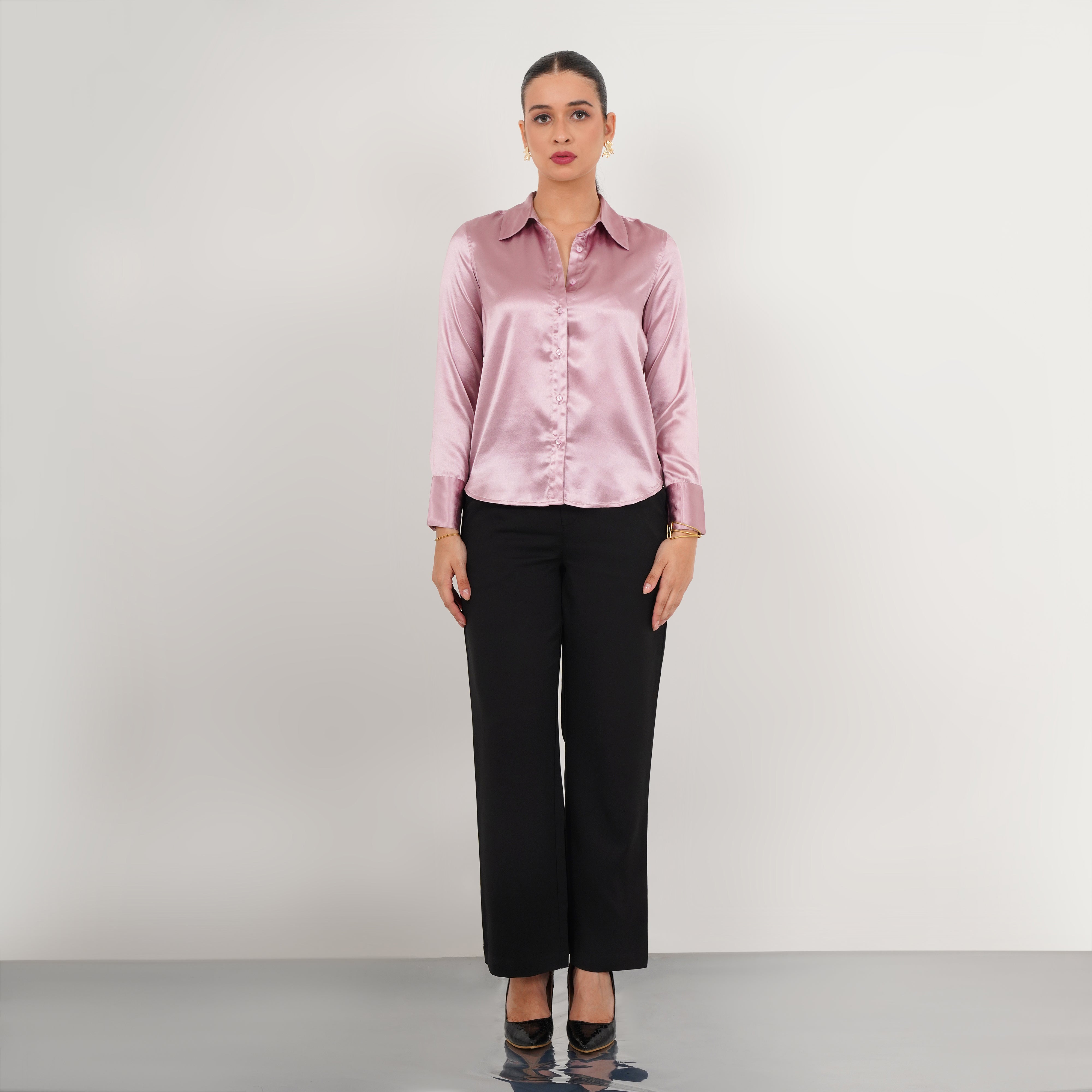 Lavender Satin Shirt