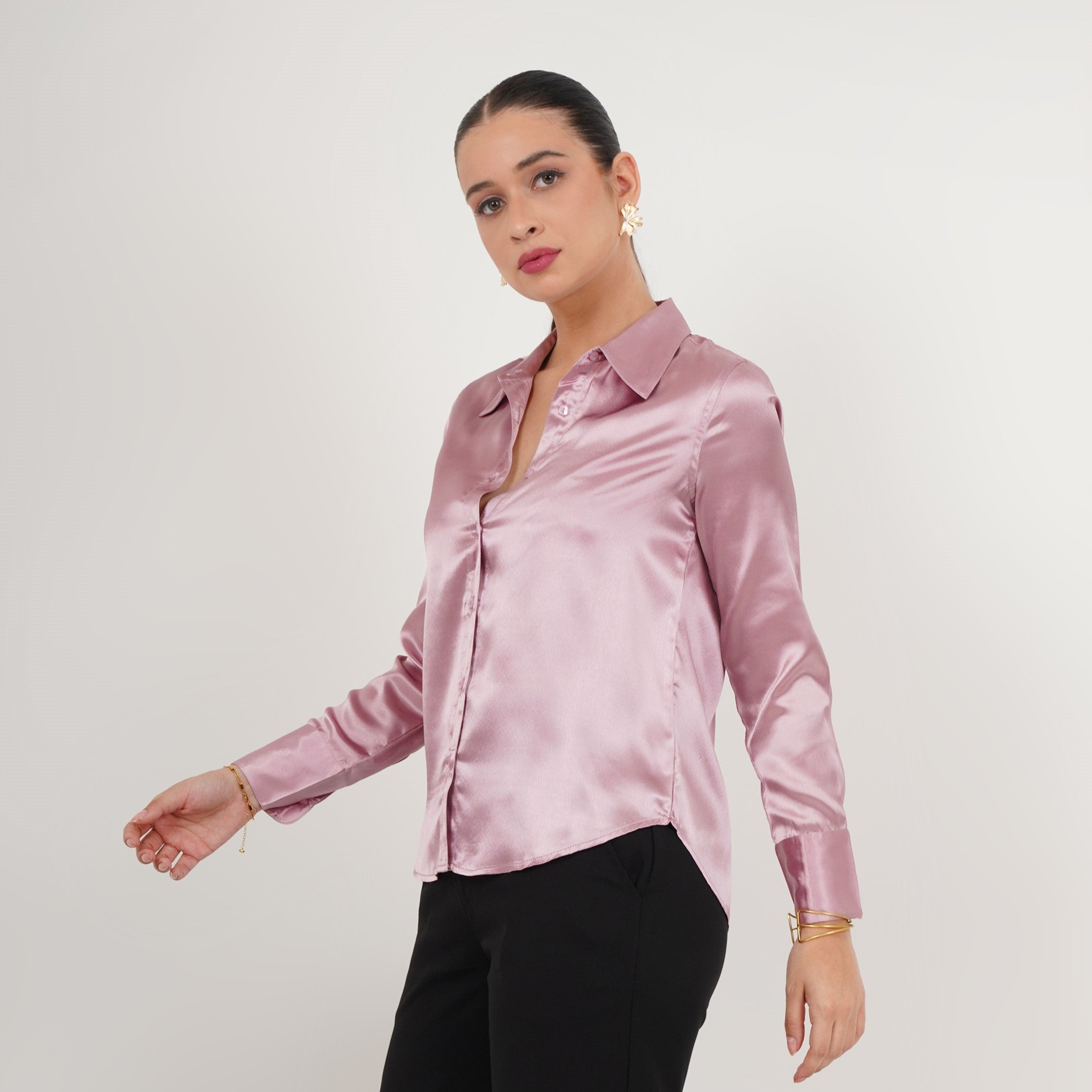 Lavender Satin Shirt