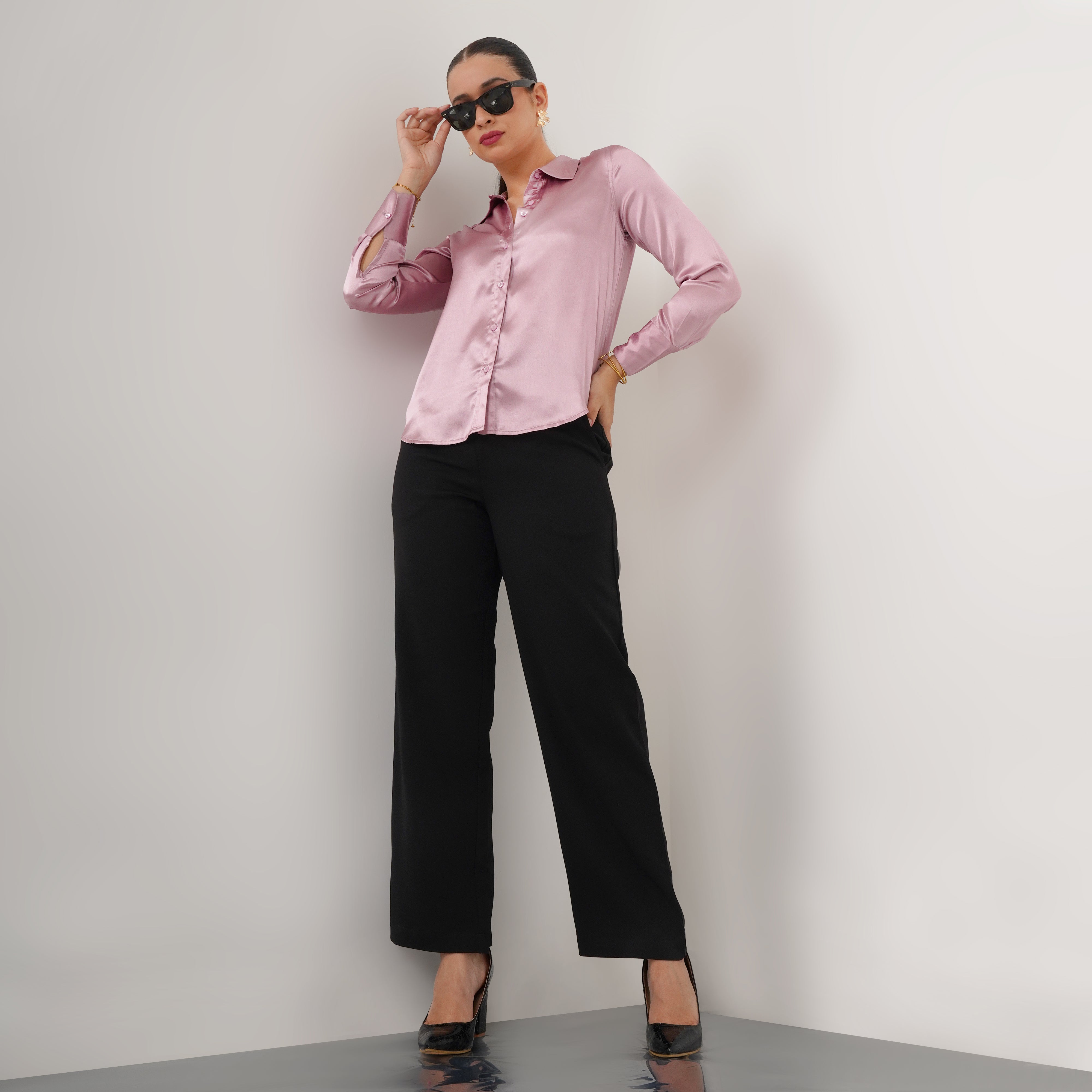 Lavender Satin Shirt