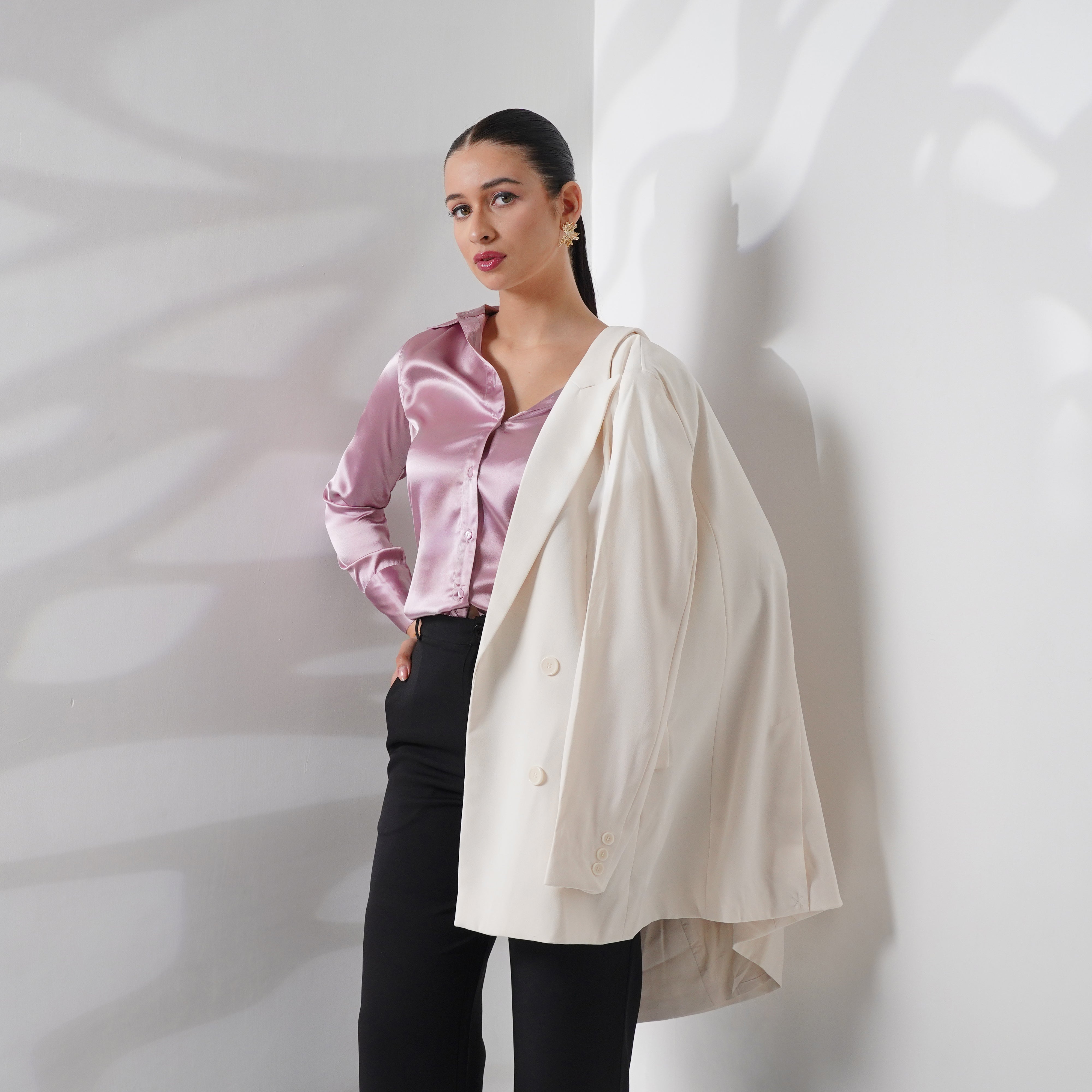 Lavender Satin Shirt