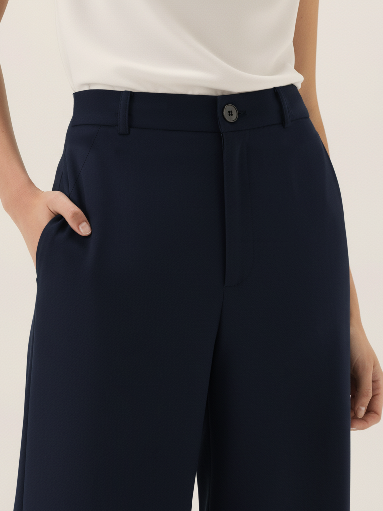 Wide Leg Pant - Navy