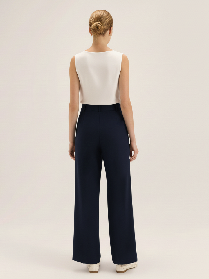 Wide Leg Pant - Navy