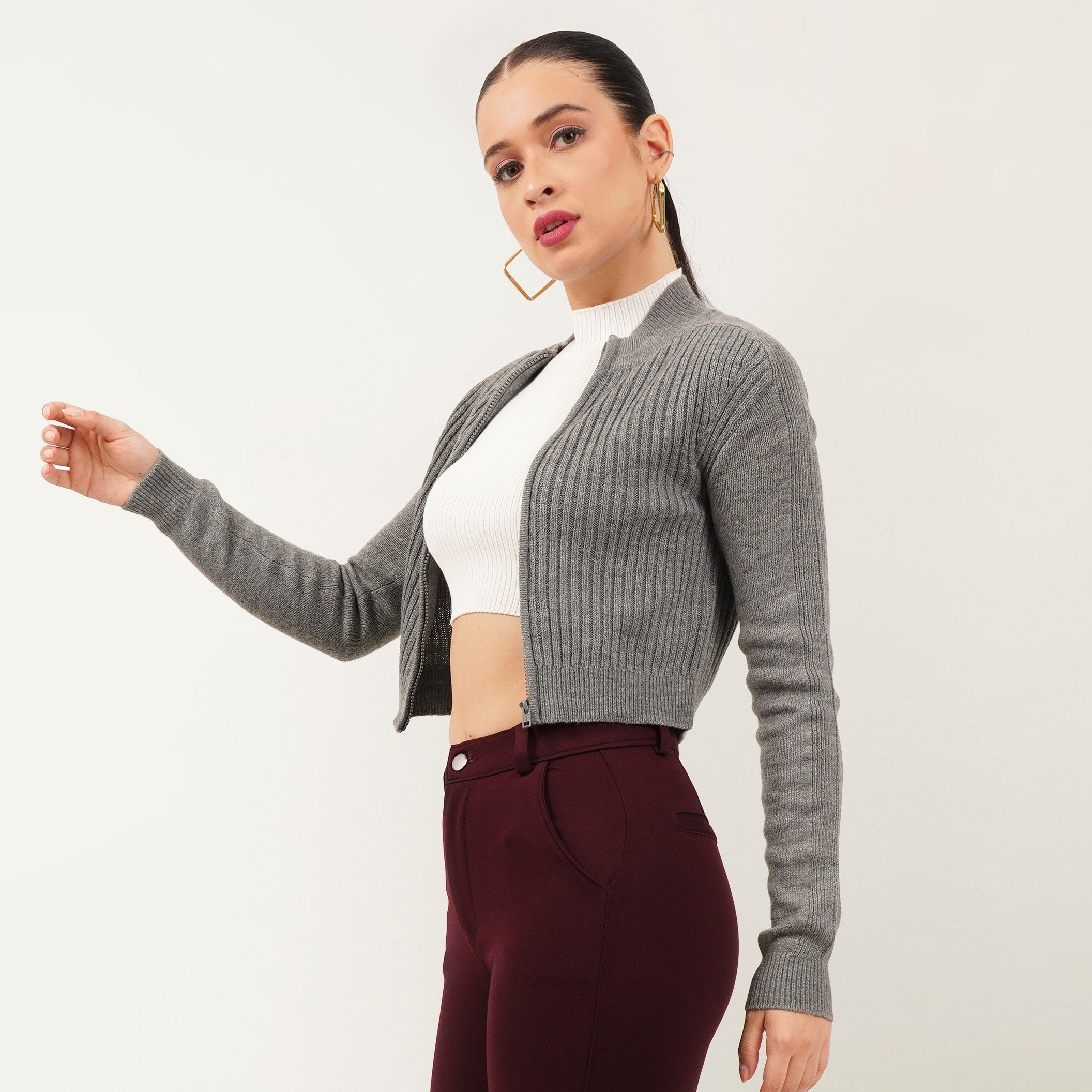 Knit Sweater With Zip