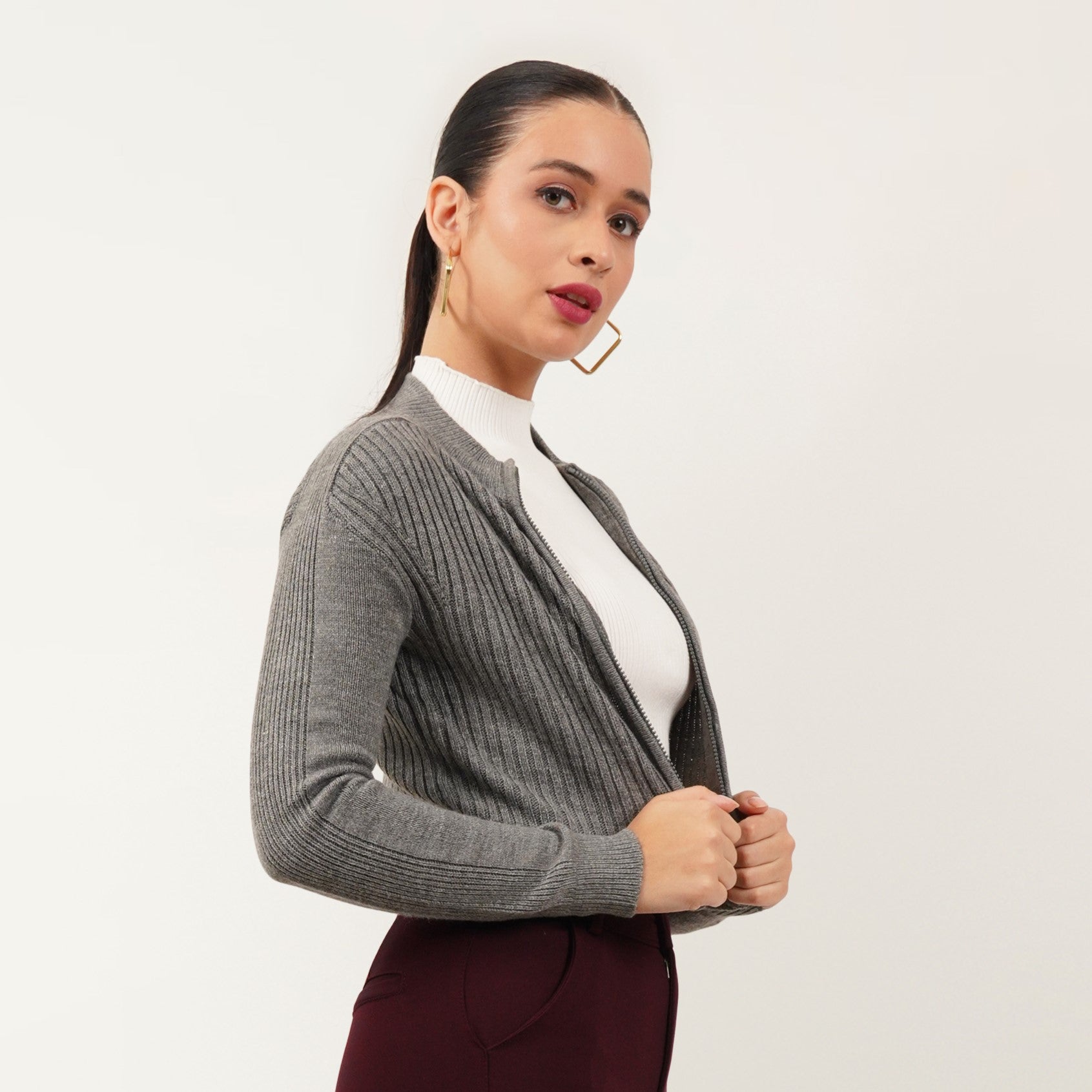 Knit Sweater With Zip