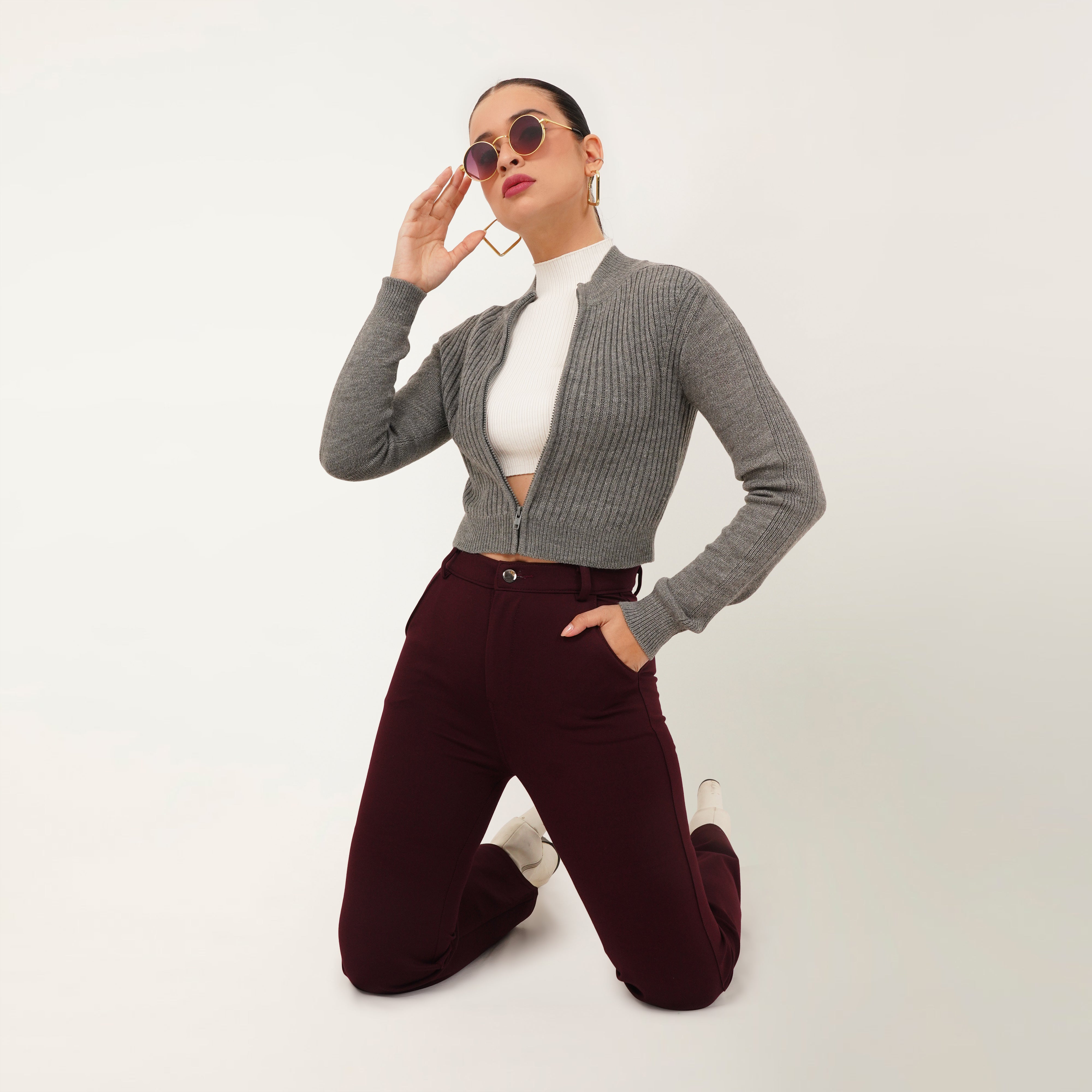 Knit Sweater With Zip