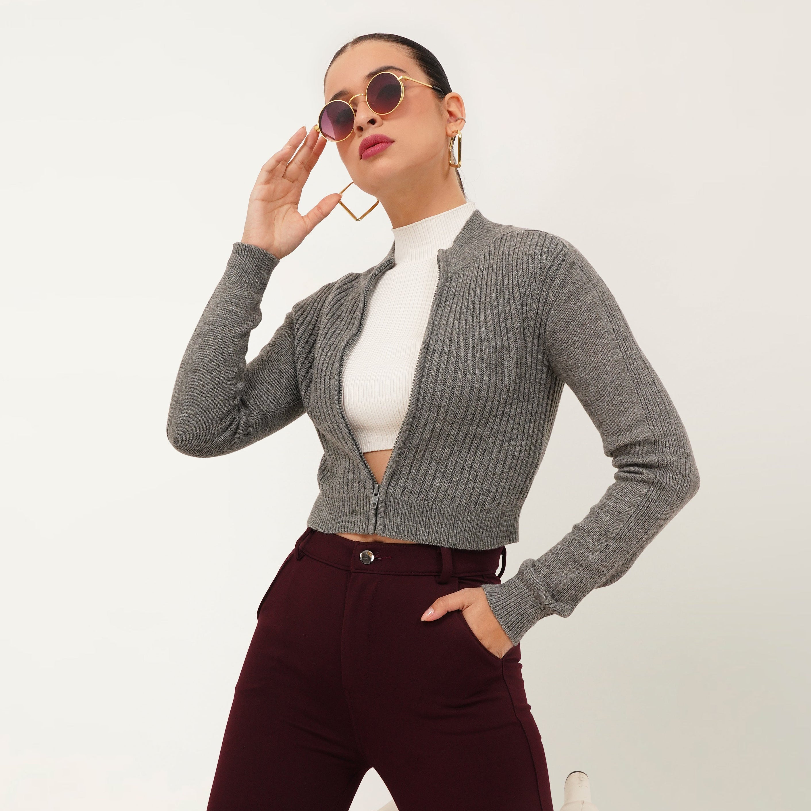 Knit Sweater With Zip