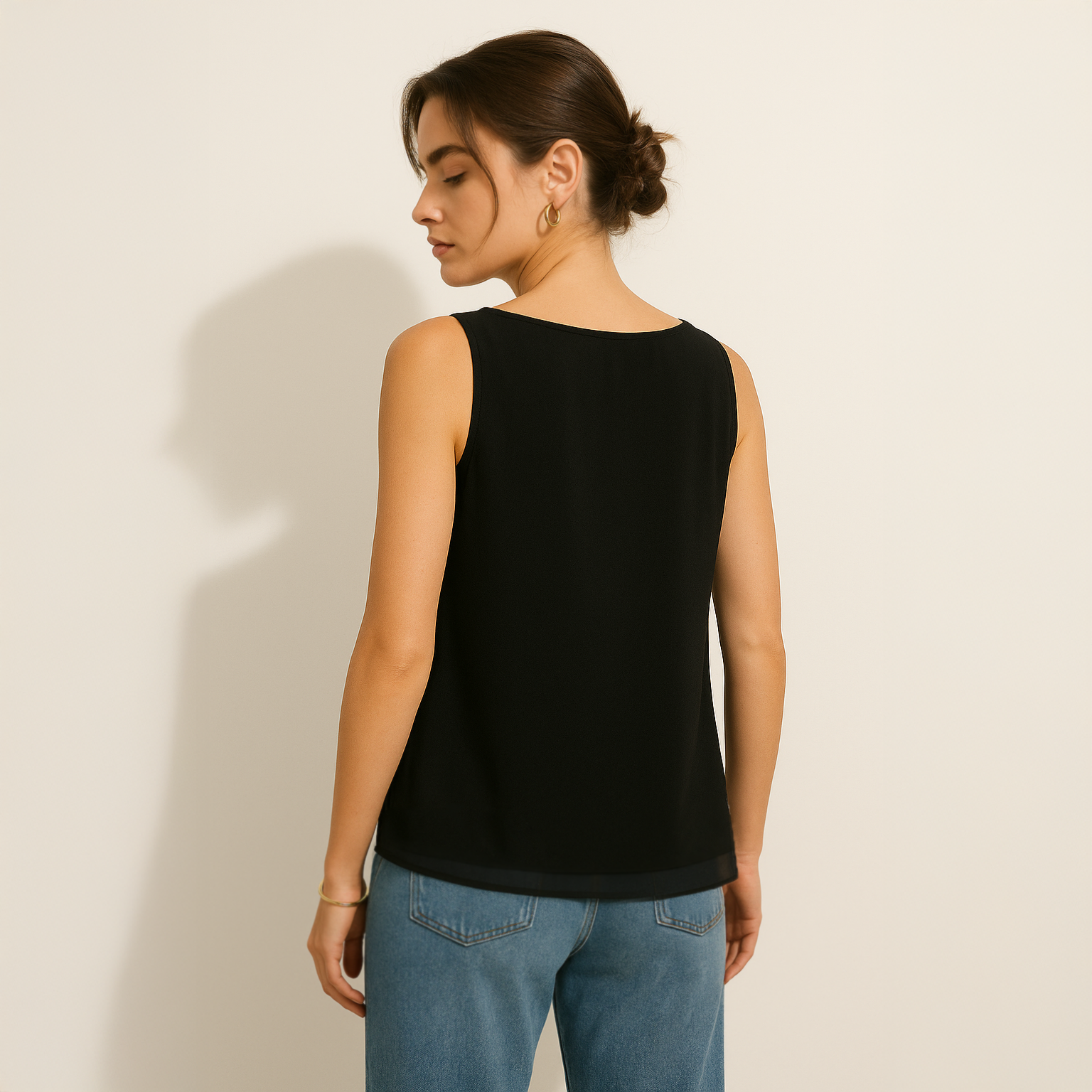 Cowl Neck Top - Black