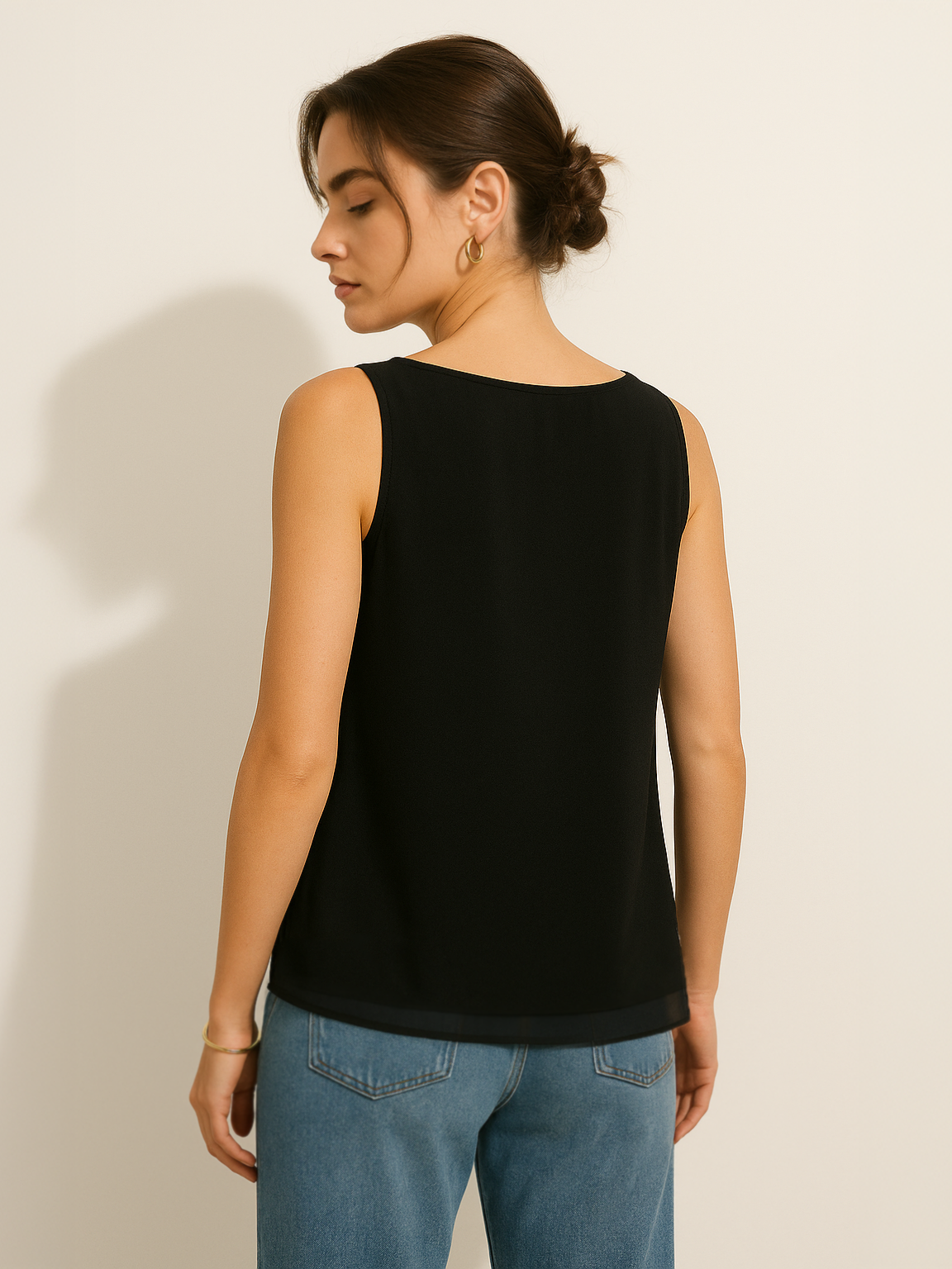 Cowl Neck Top - Black