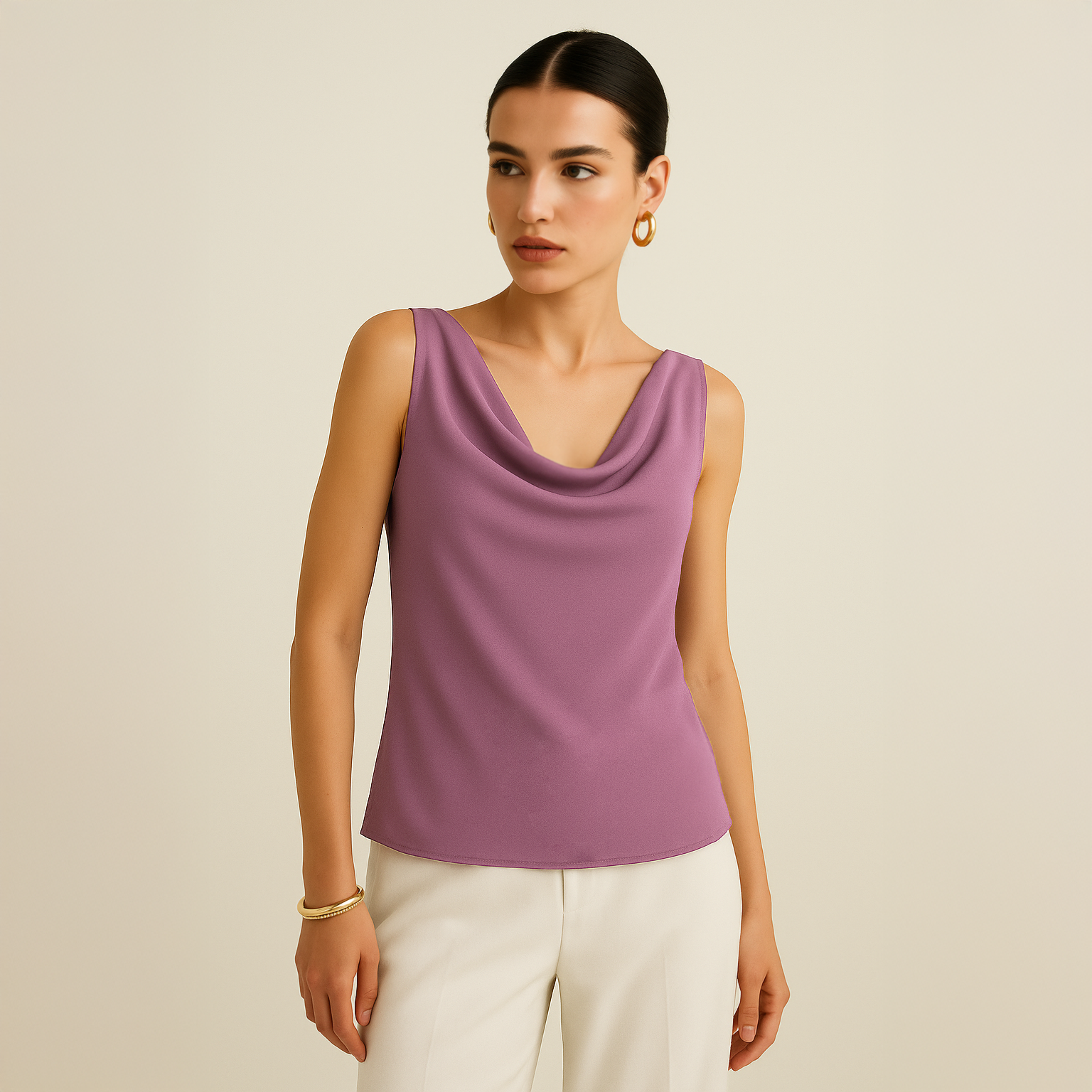 Cowl Neck Top - Lavender