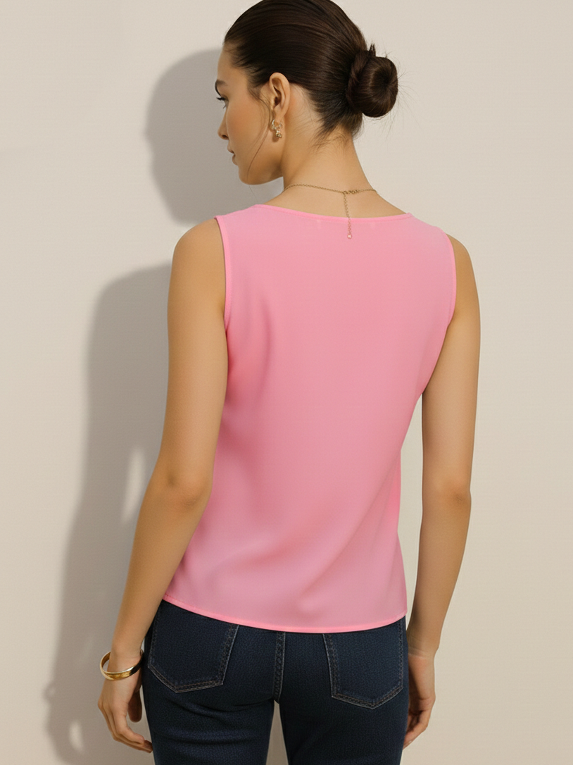 Cowl Neck Top - Pink