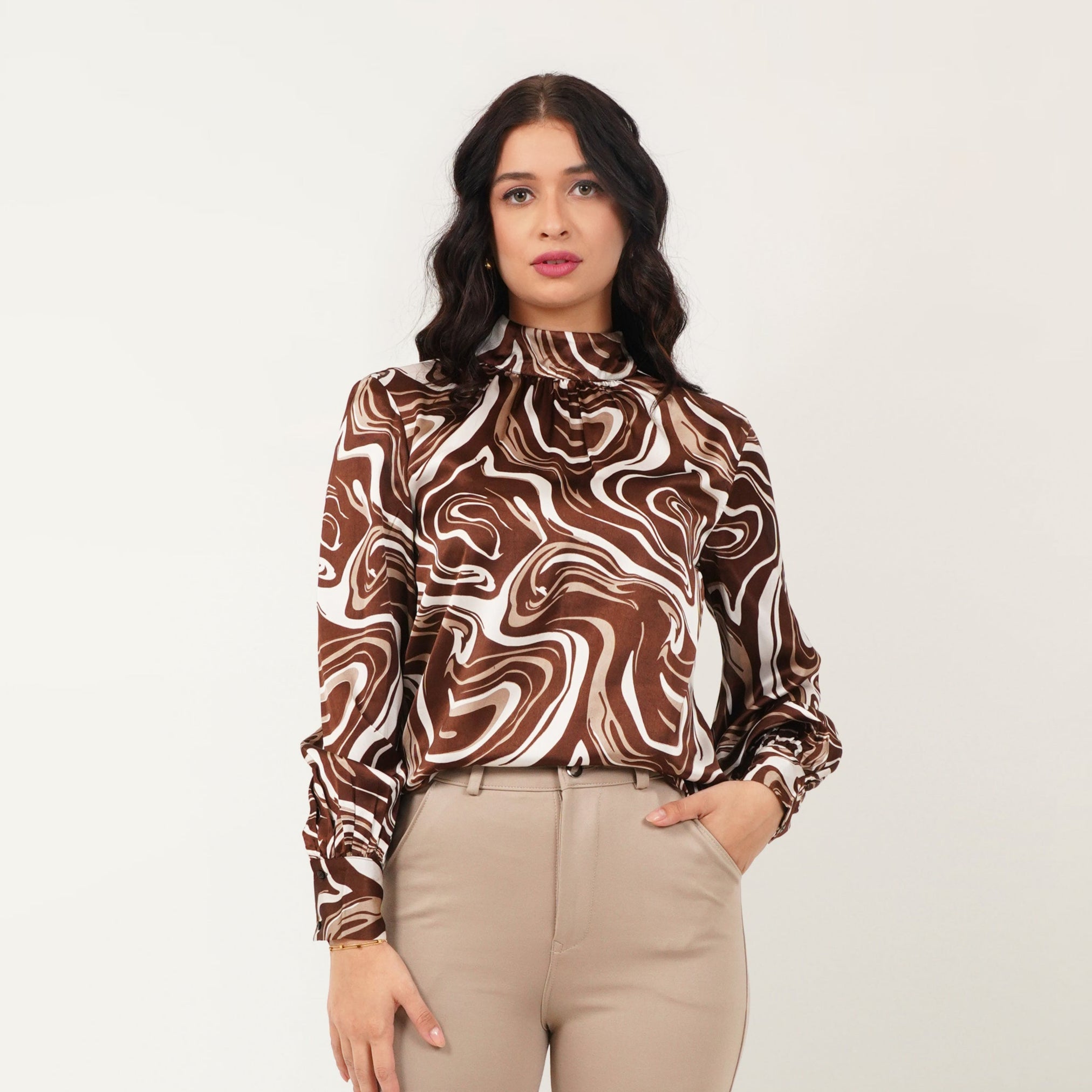 Printed Satin Top