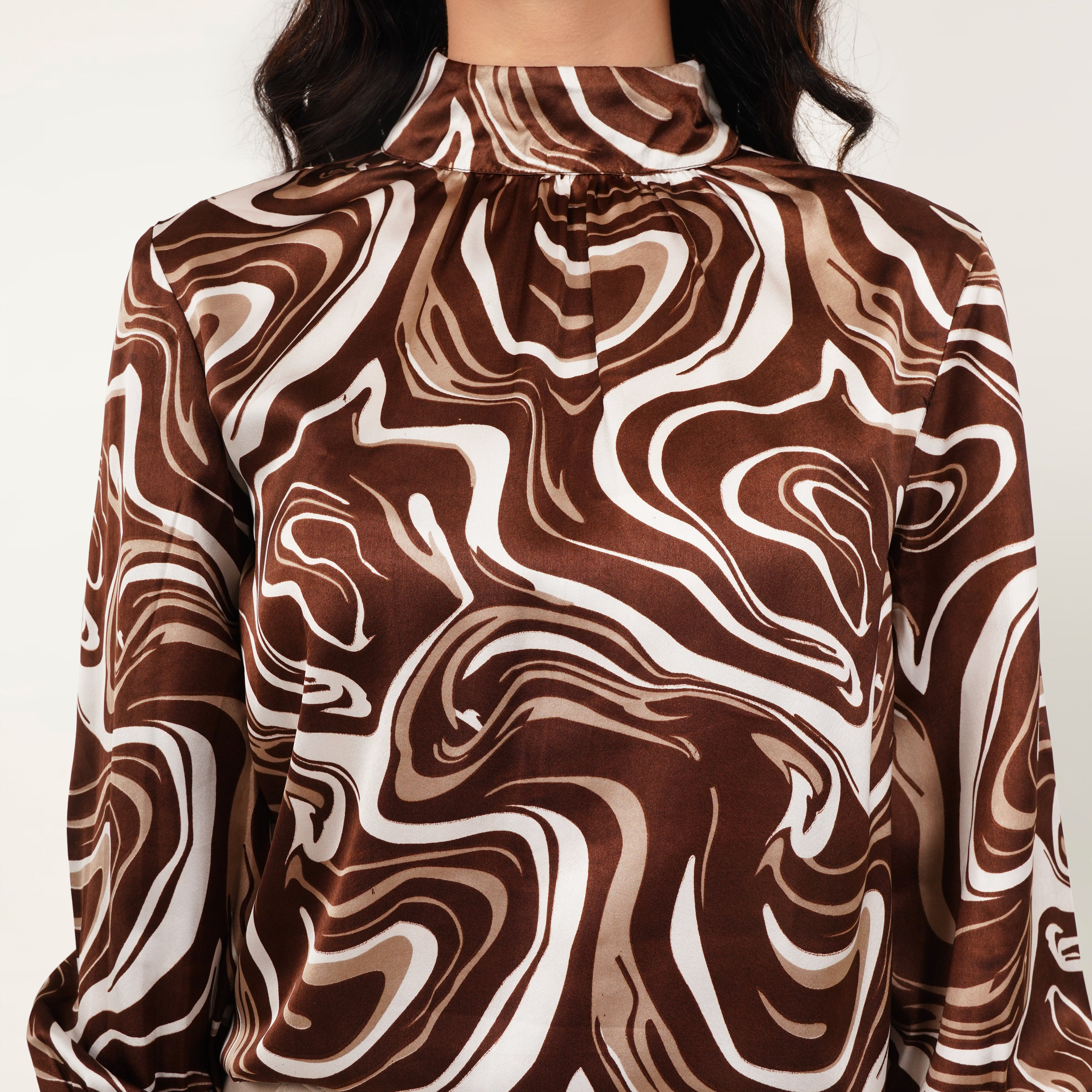 Printed Satin Top