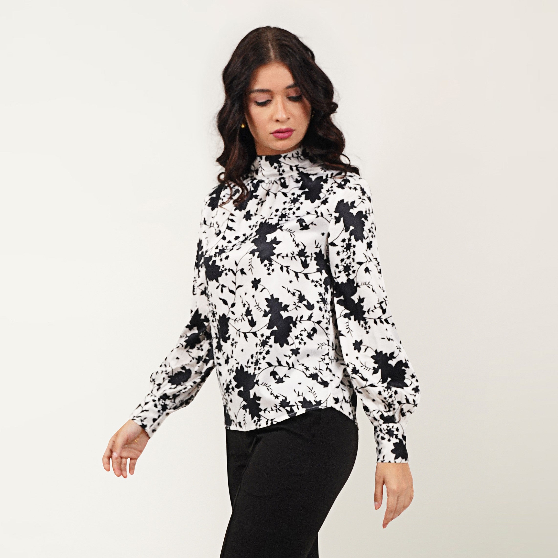 Printed Satin Top