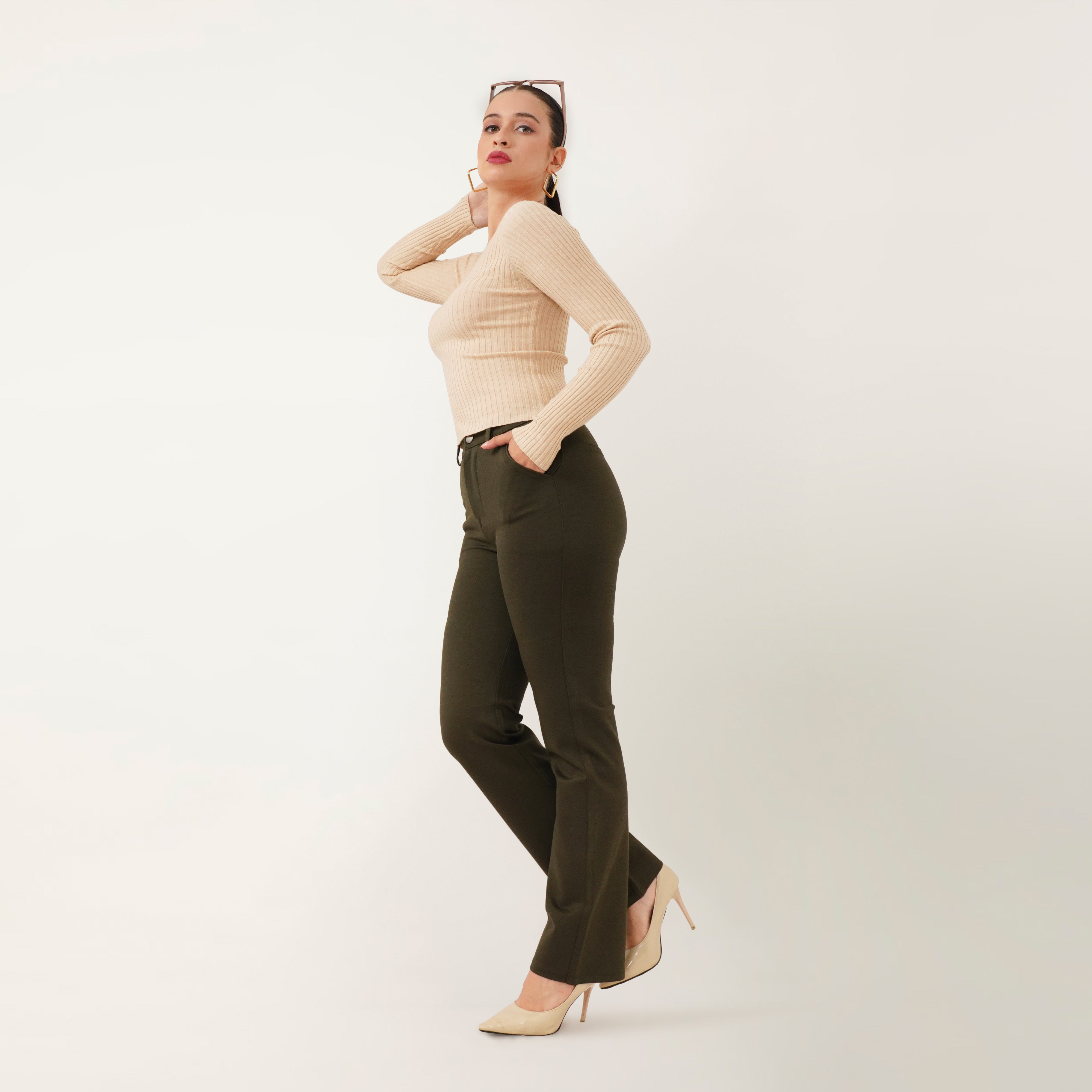 Ribbed Boat Neck Top