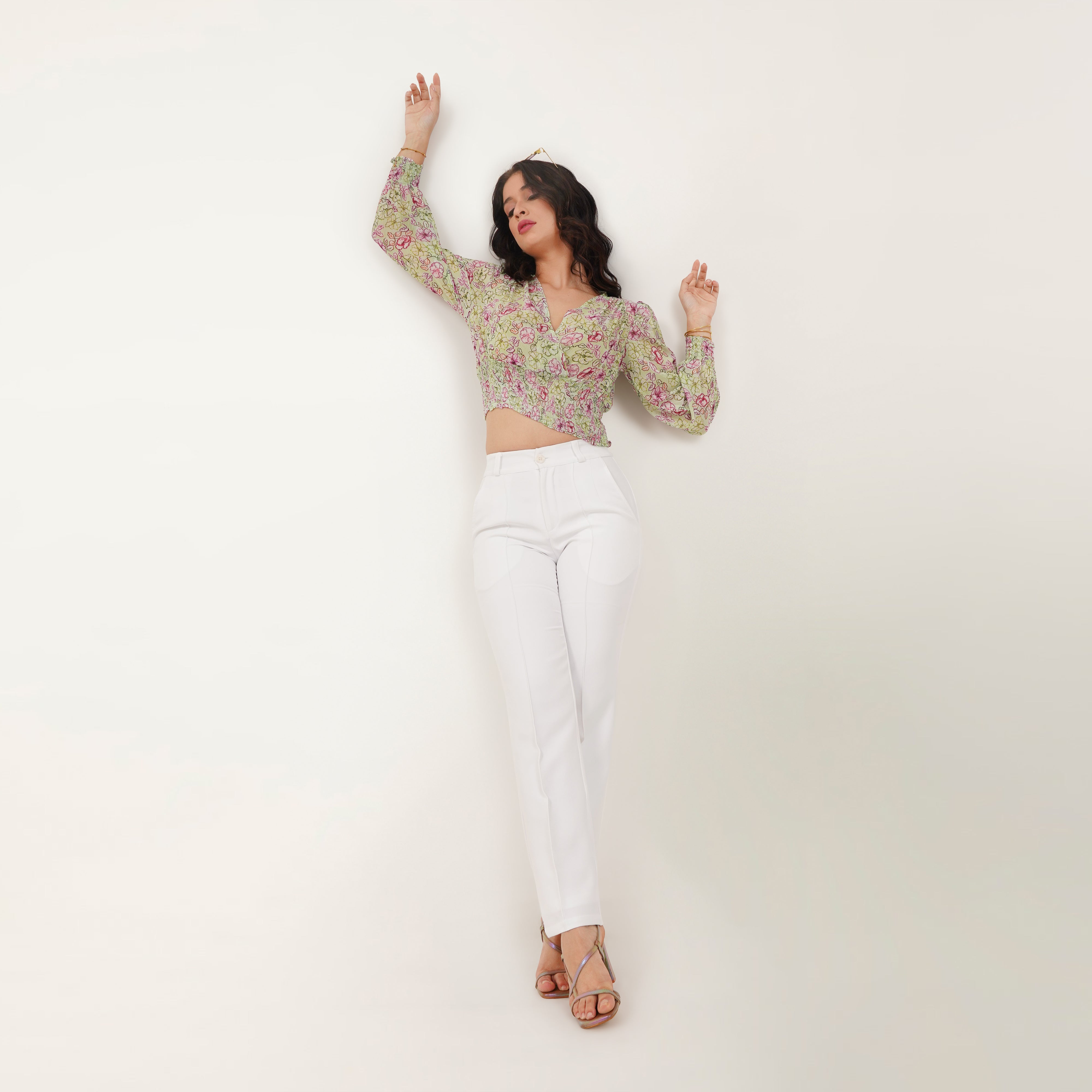 Printed Elastic Waist Top