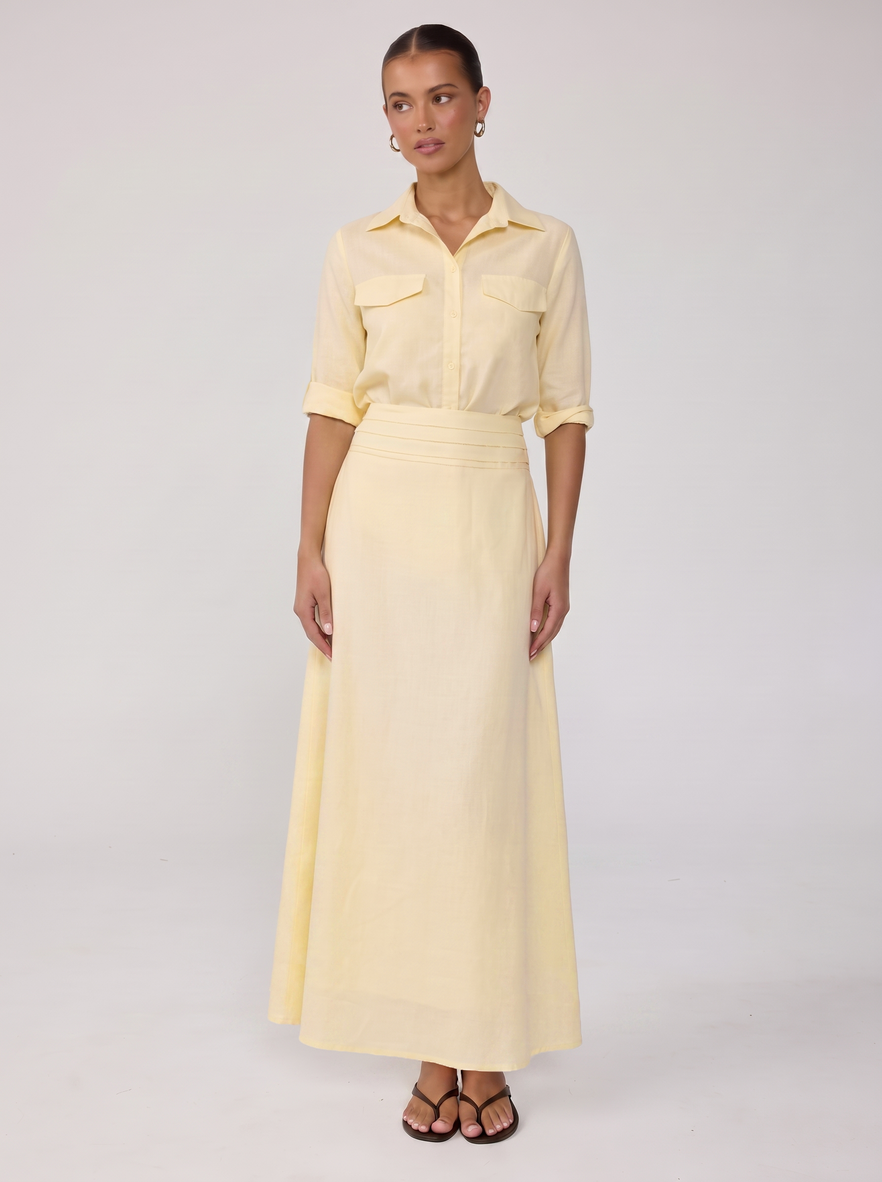 The Skirt Co-ord - Butter Yellow
