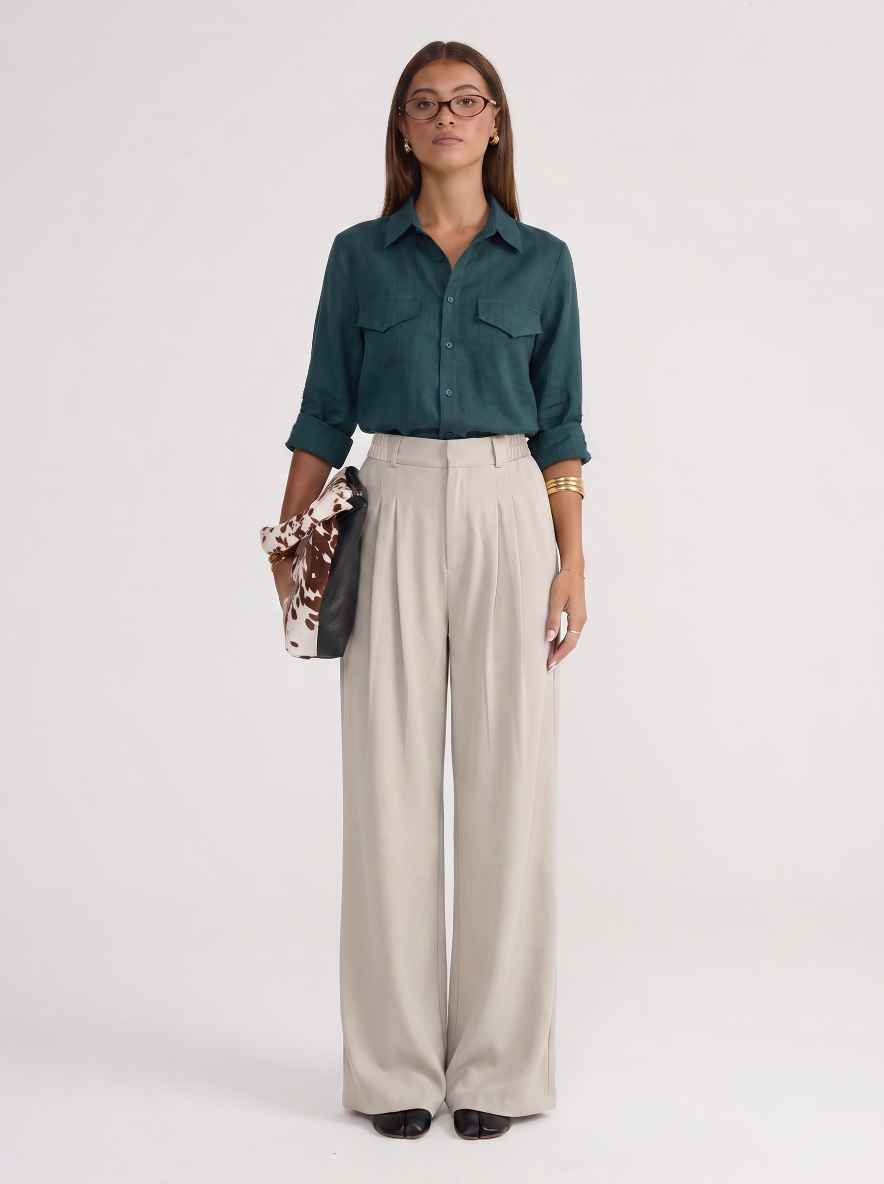 Classic Wide-Leg Pant - Beige