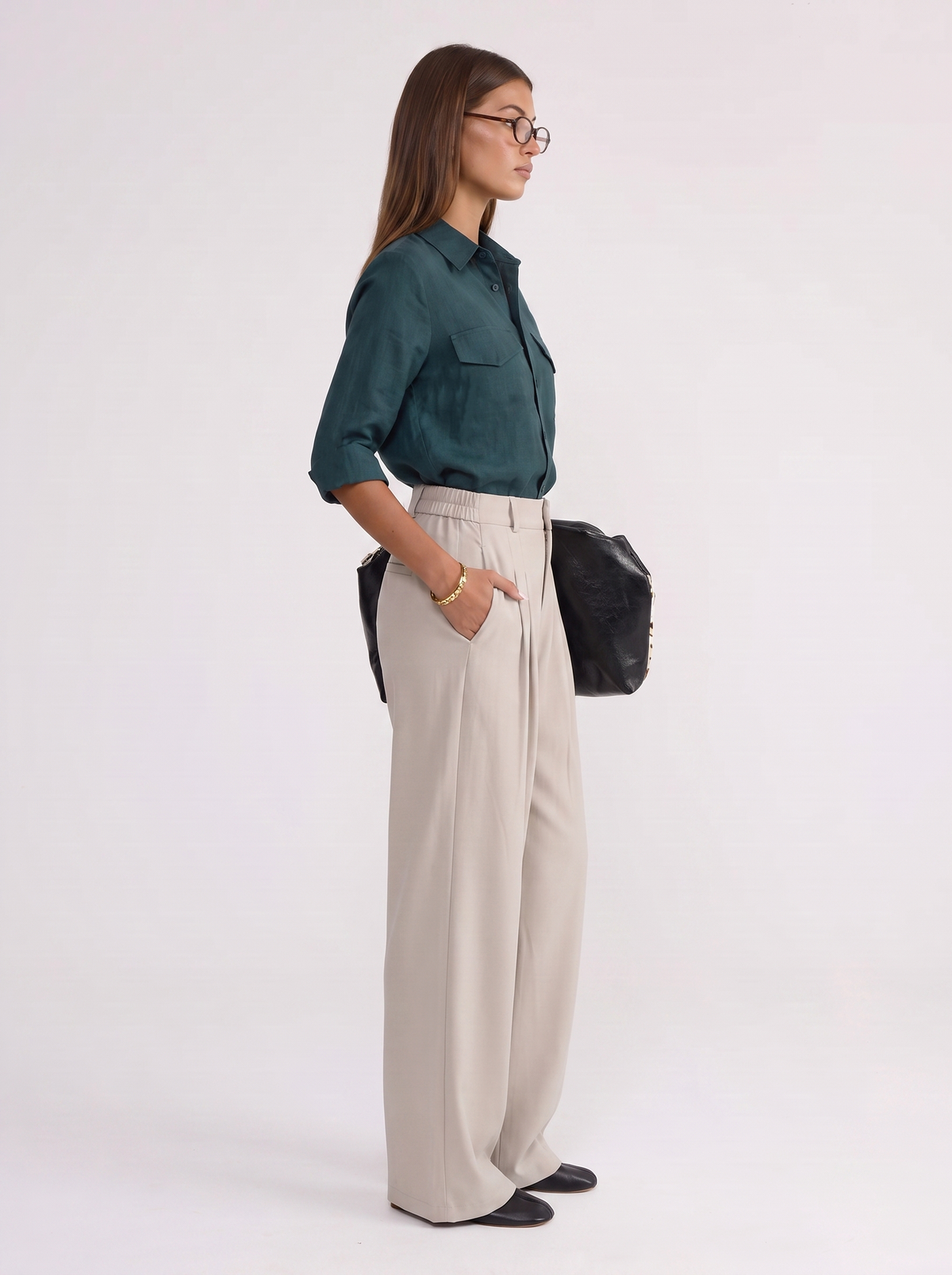 Classic Wide-Leg Pant - Beige