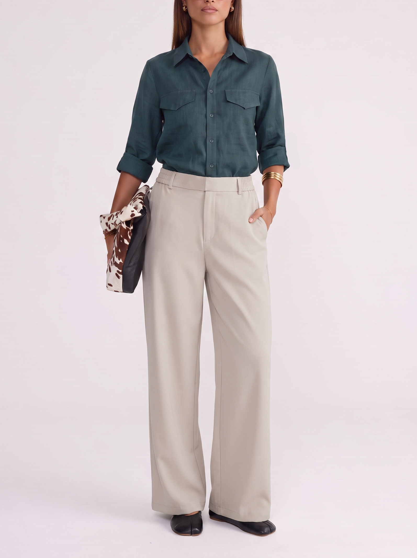 Classic Wide-Leg Pant - Beige