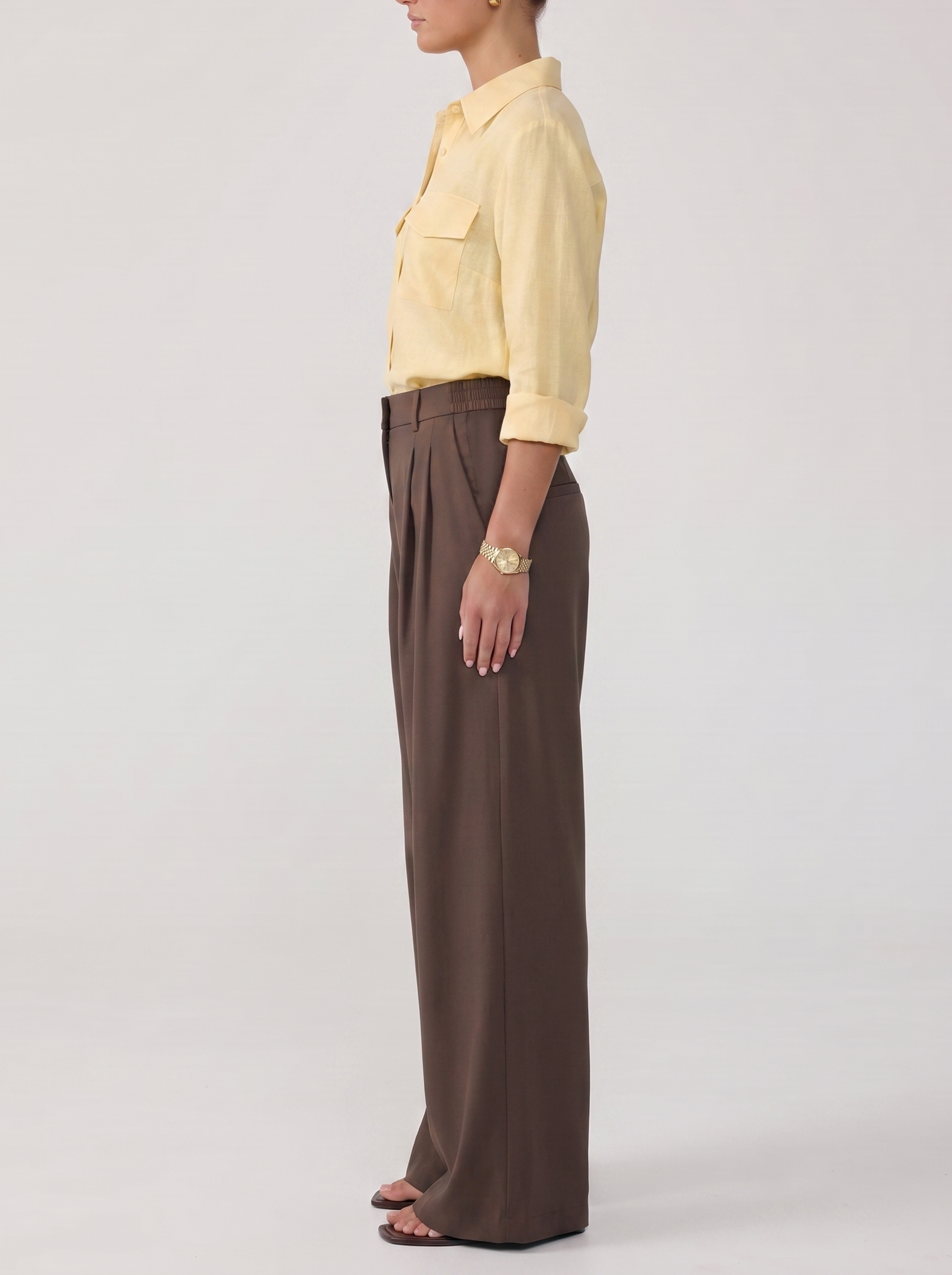 Classic Wide-Leg Pant - Dark Brown