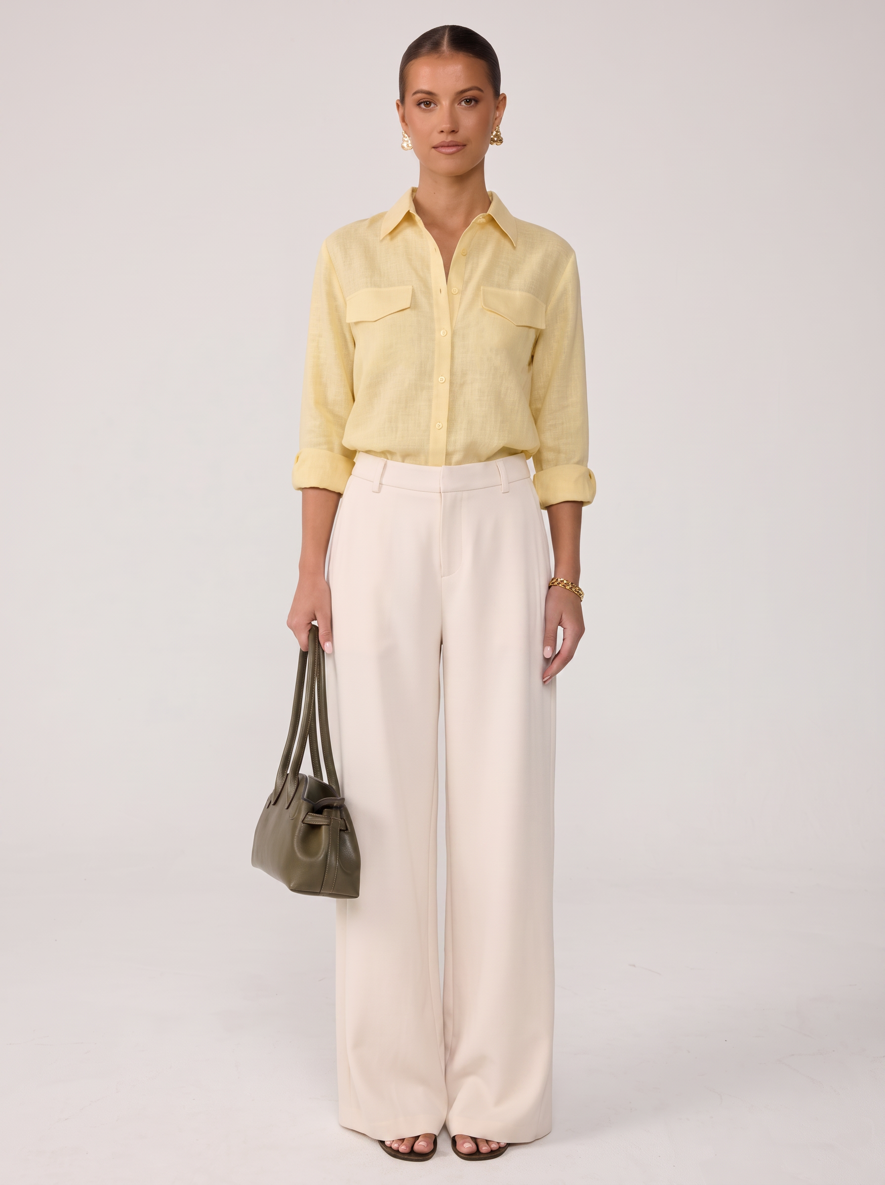 Classic Linen Blend Shirt - Butter Yellow